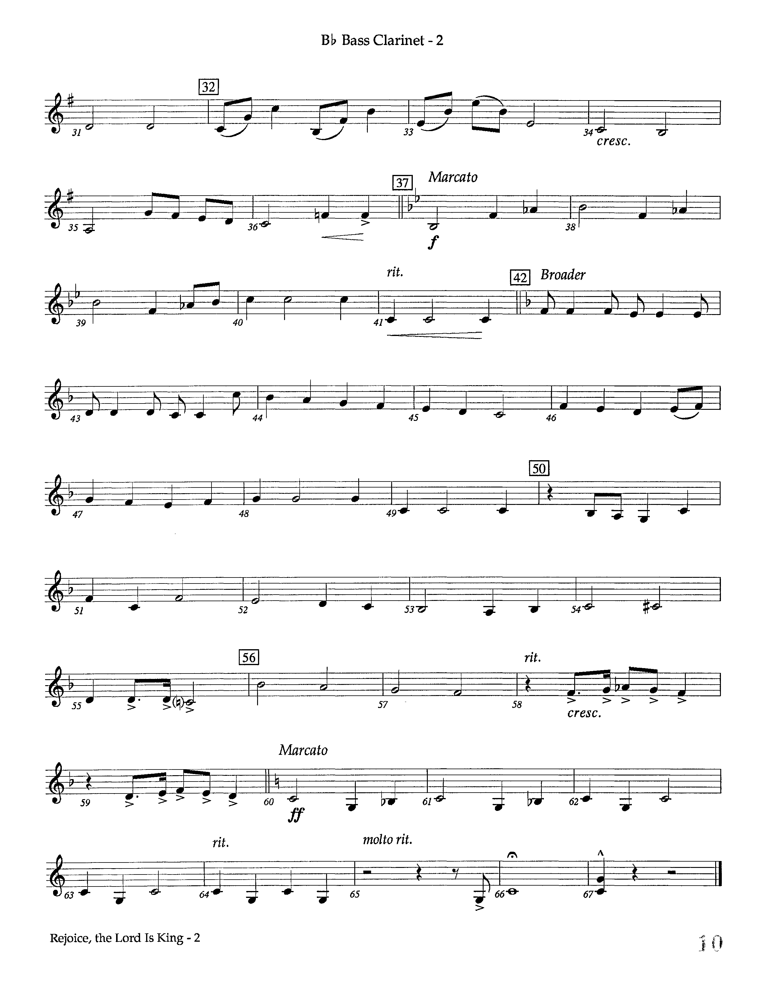 Rejoice The Lord Is King (Instrumental) Bass Clarinet (Lifeway Worship / Arr. Keith Christopher)