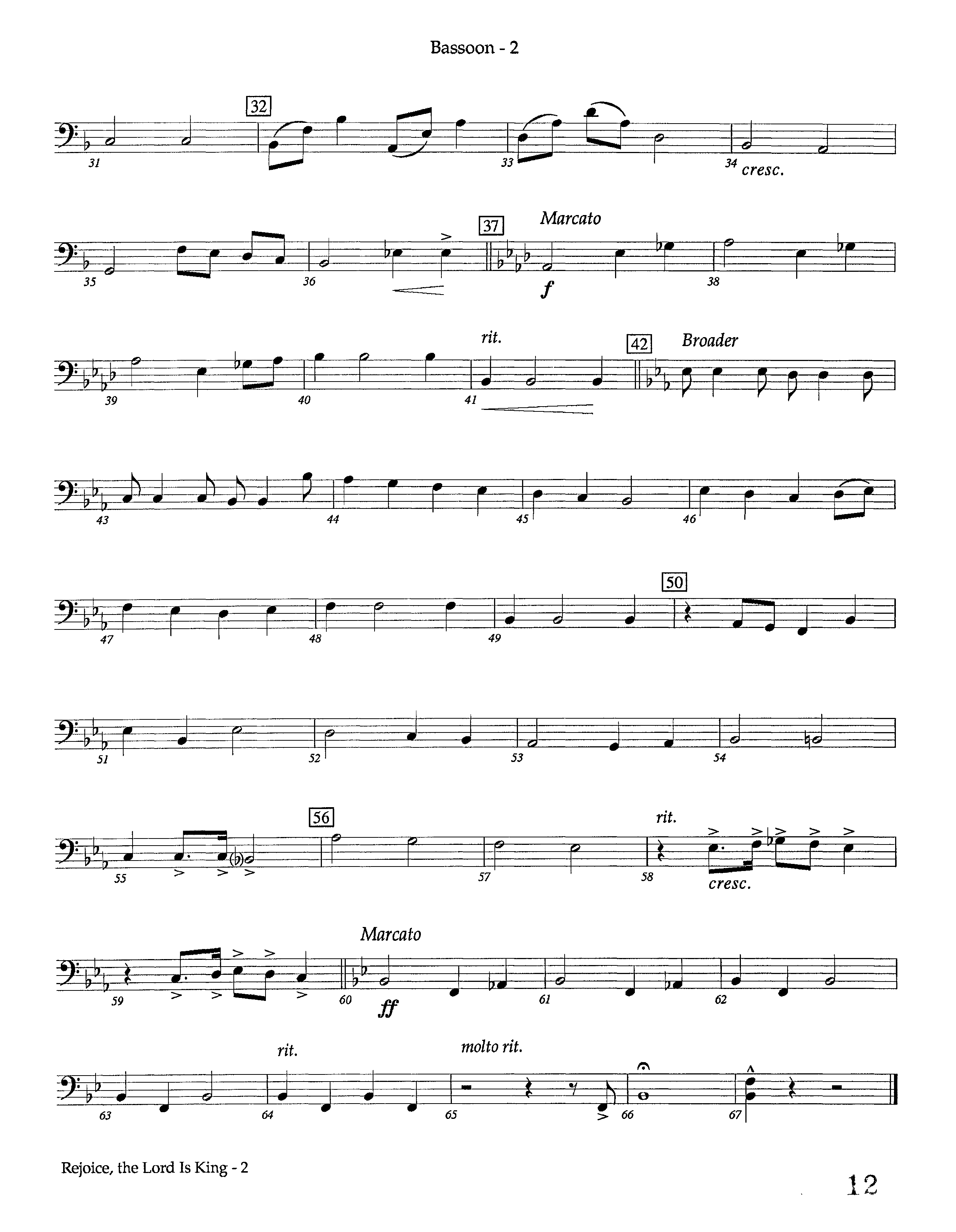 Rejoice The Lord Is King (Instrumental) Bassoon (Lifeway Worship / Arr. Keith Christopher)