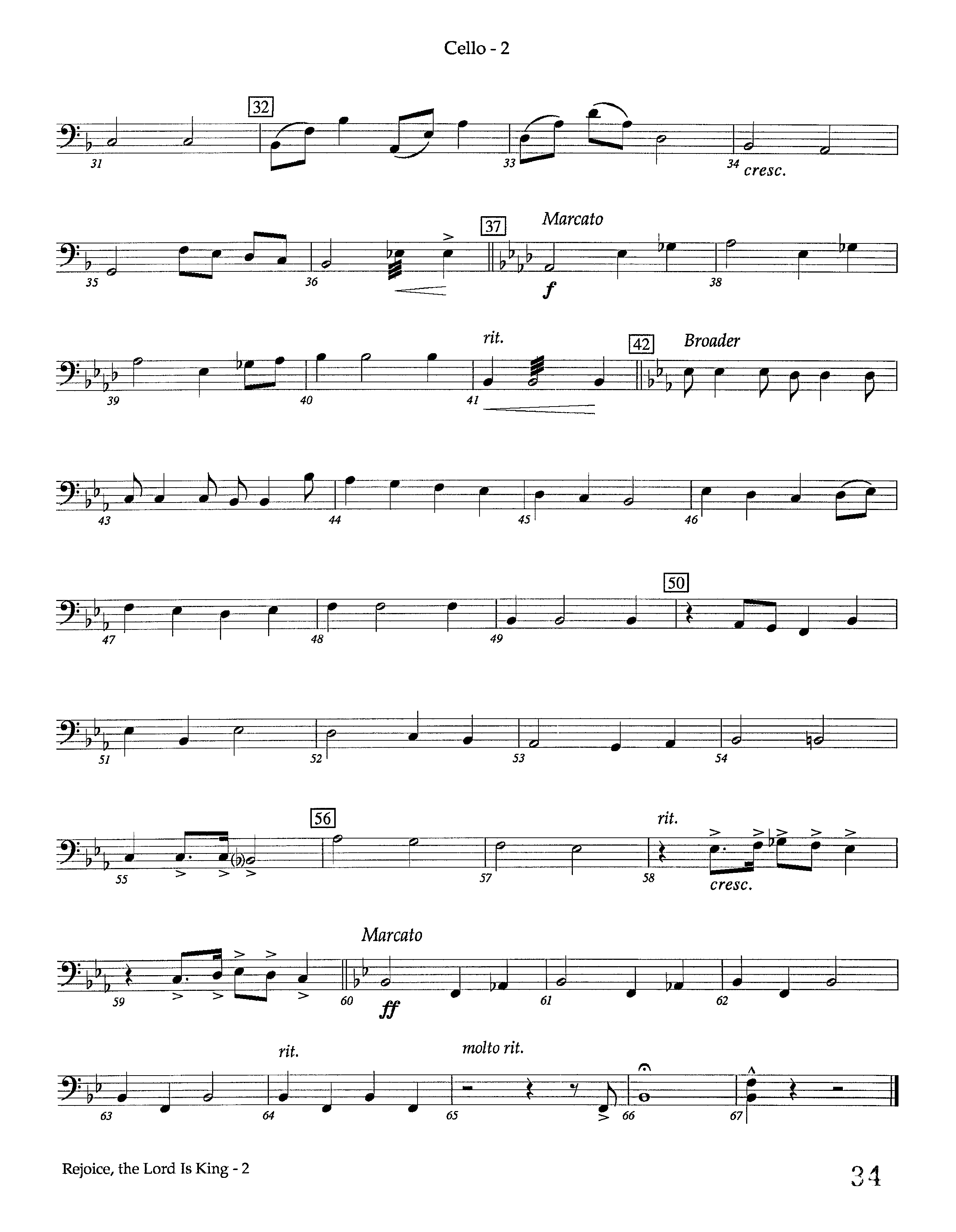 Rejoice The Lord Is King (Instrumental) Cello (Lifeway Worship / Arr. Keith Christopher)