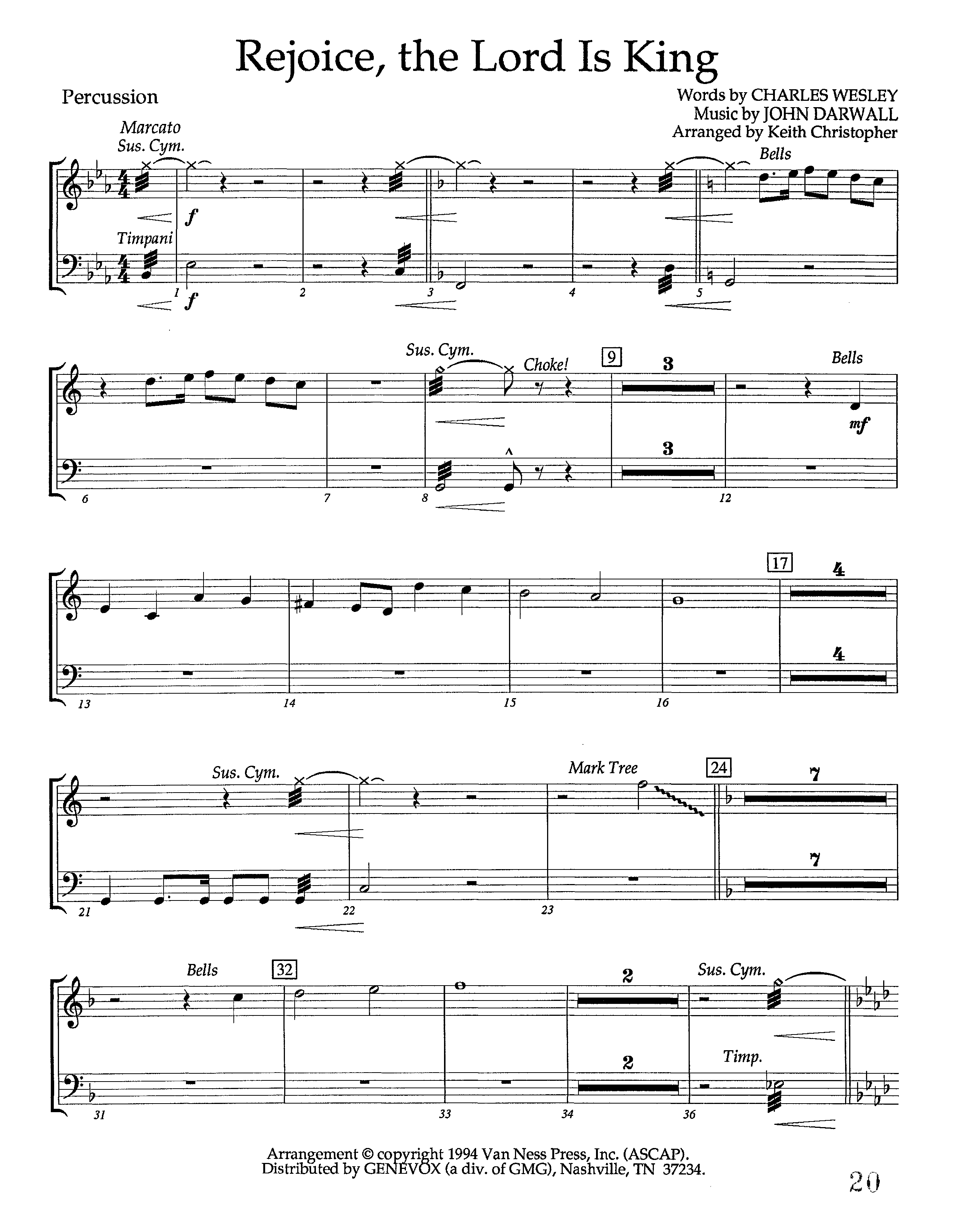 Rejoice The Lord Is King (Instrumental) Percussion (Lifeway Worship / Arr. Keith Christopher)