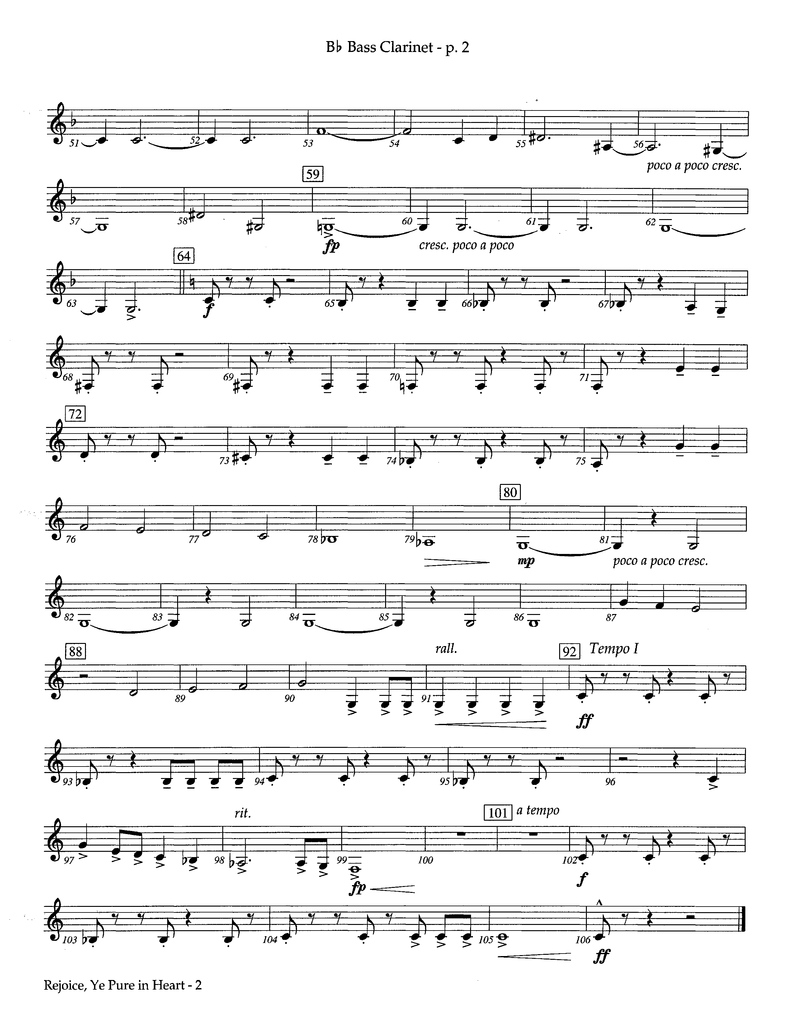 Rejoice Ye Pure In Heart (Instrumental) Bass Clarinet (Lifeway Worship / Arr. Steve Dunn)