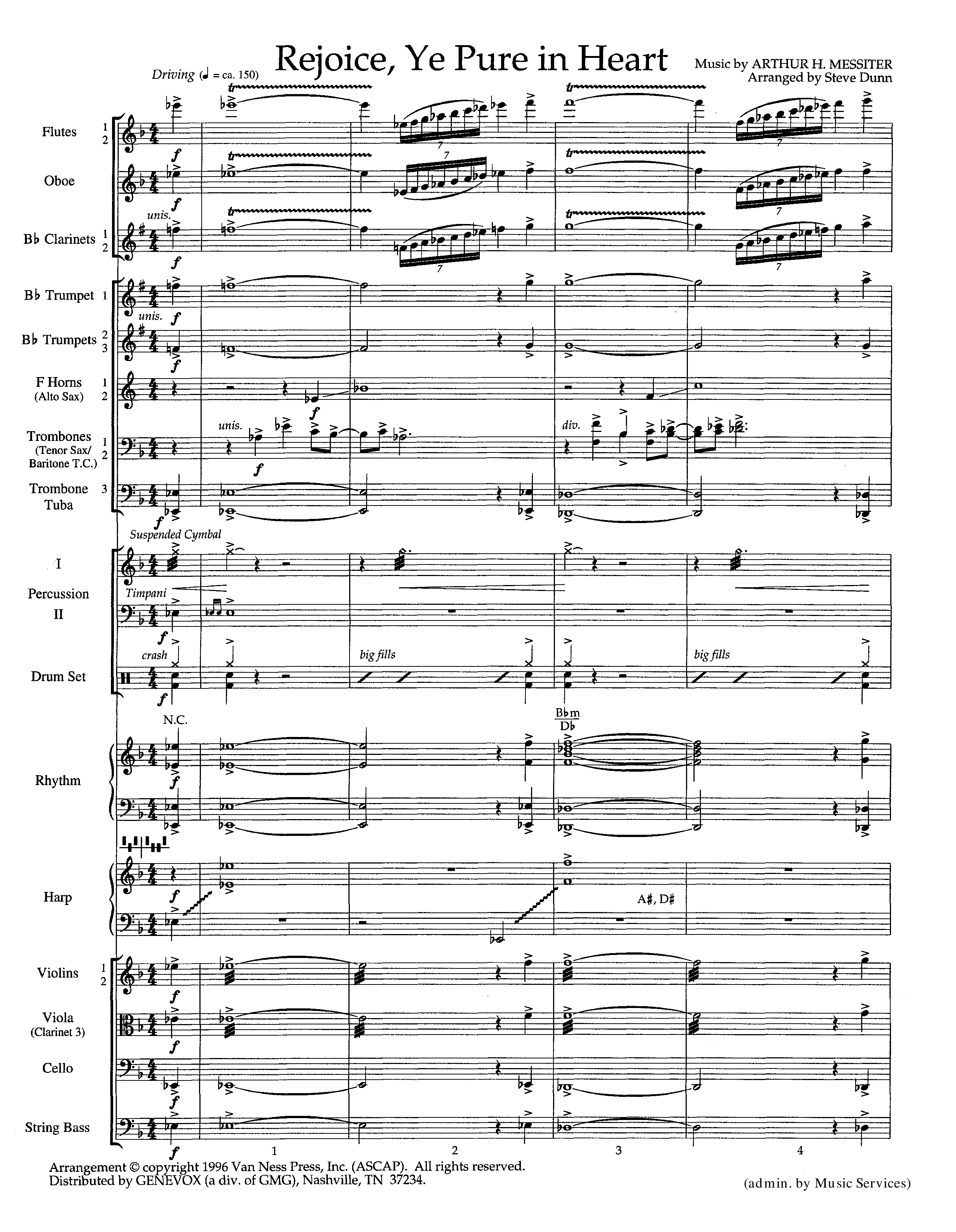 Rejoice Ye Pure In Heart (Instrumental) Orchestration (Lifeway Worship / Arr. Steve Dunn)