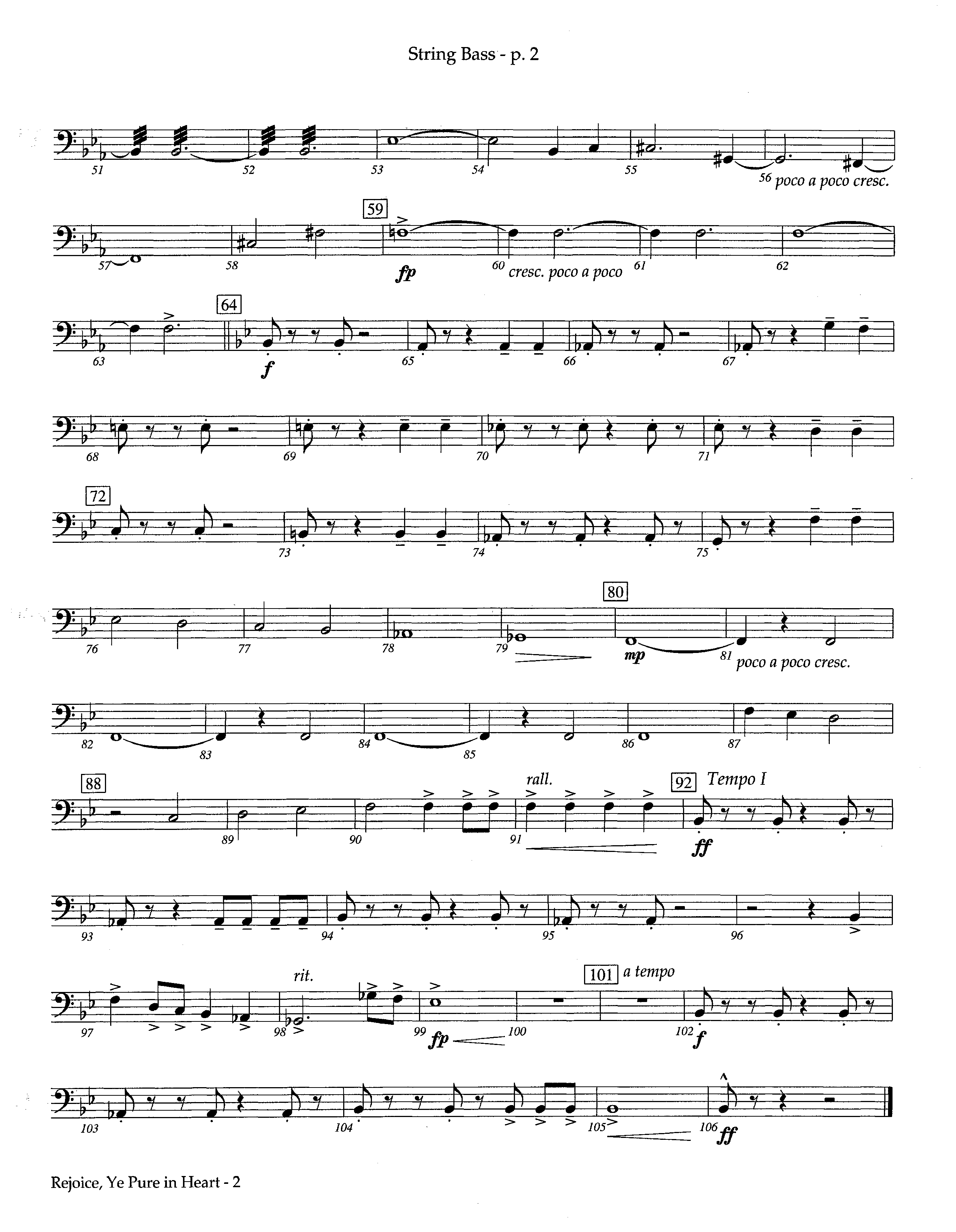 Rejoice Ye Pure In Heart (Instrumental) Double Bass (Lifeway Worship / Arr. Steve Dunn)