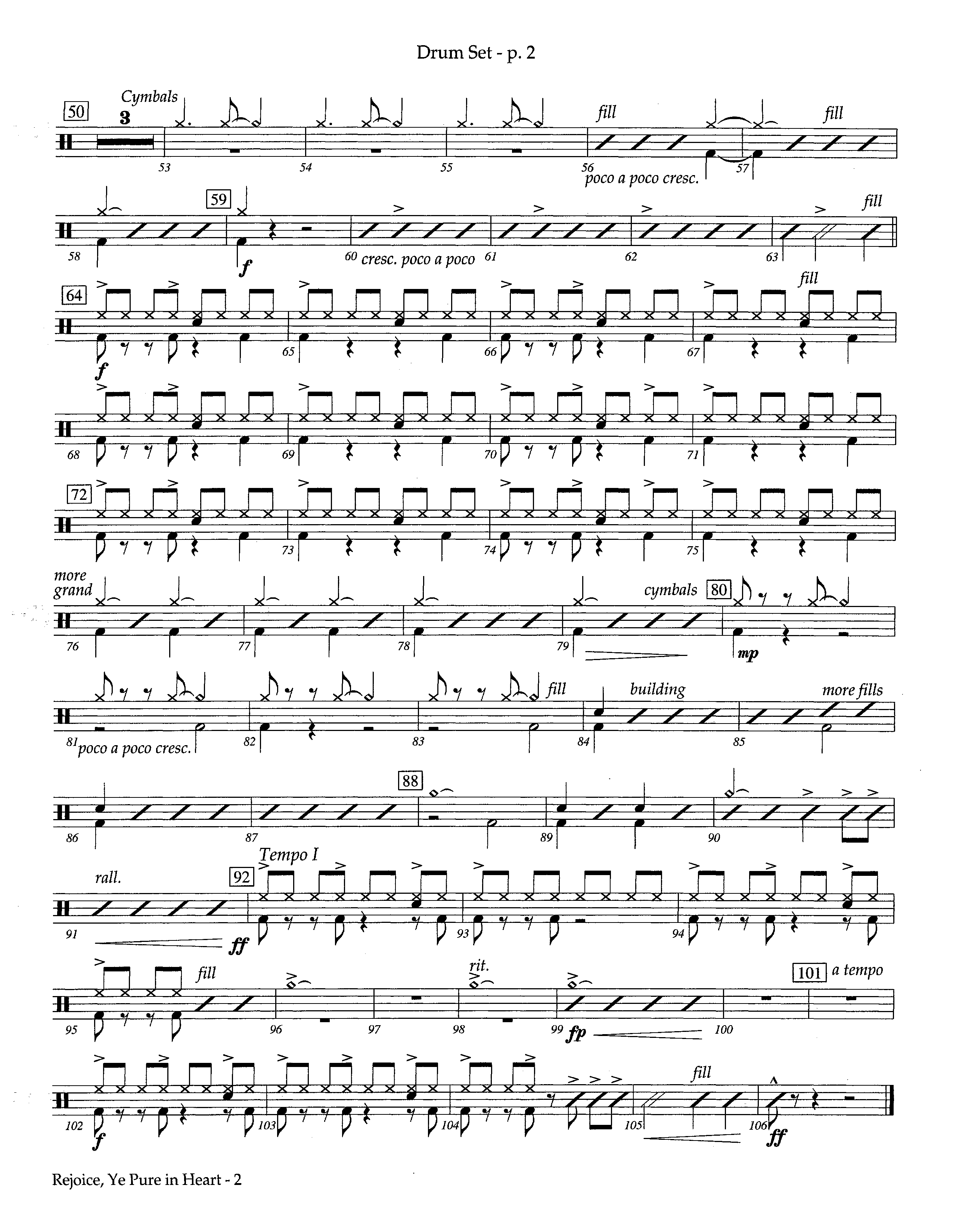 Rejoice Ye Pure In Heart (Instrumental) Drum Set (Lifeway Worship / Arr. Steve Dunn)