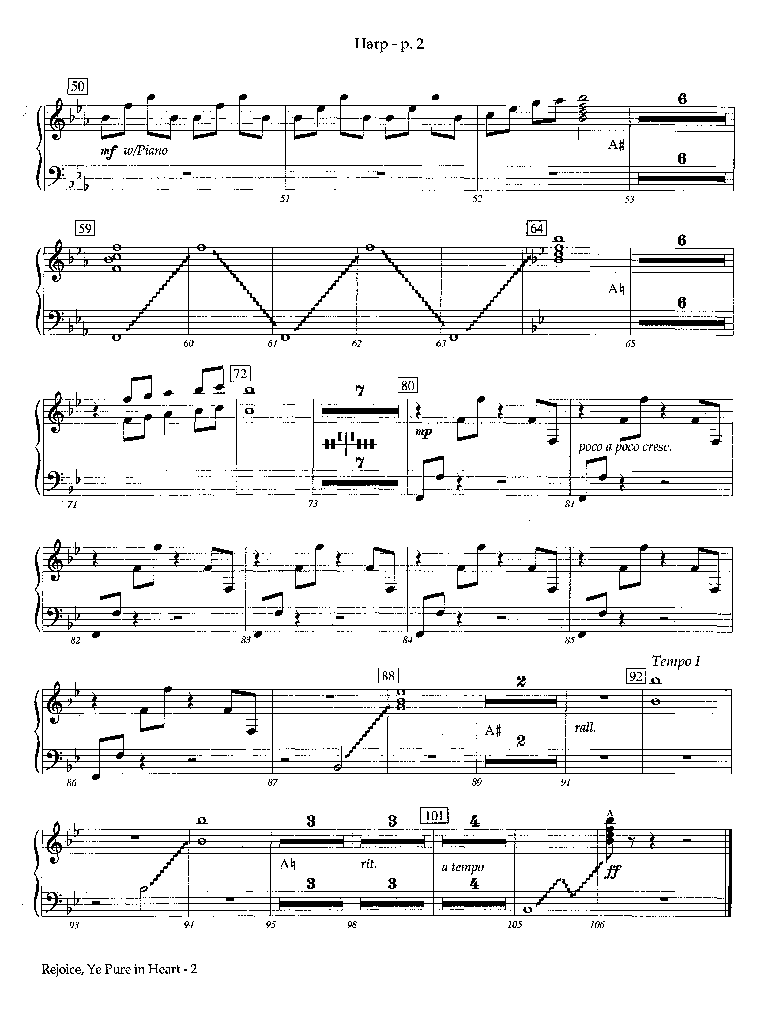 Rejoice Ye Pure In Heart (Instrumental) Harp (Lifeway Worship / Arr. Steve Dunn)