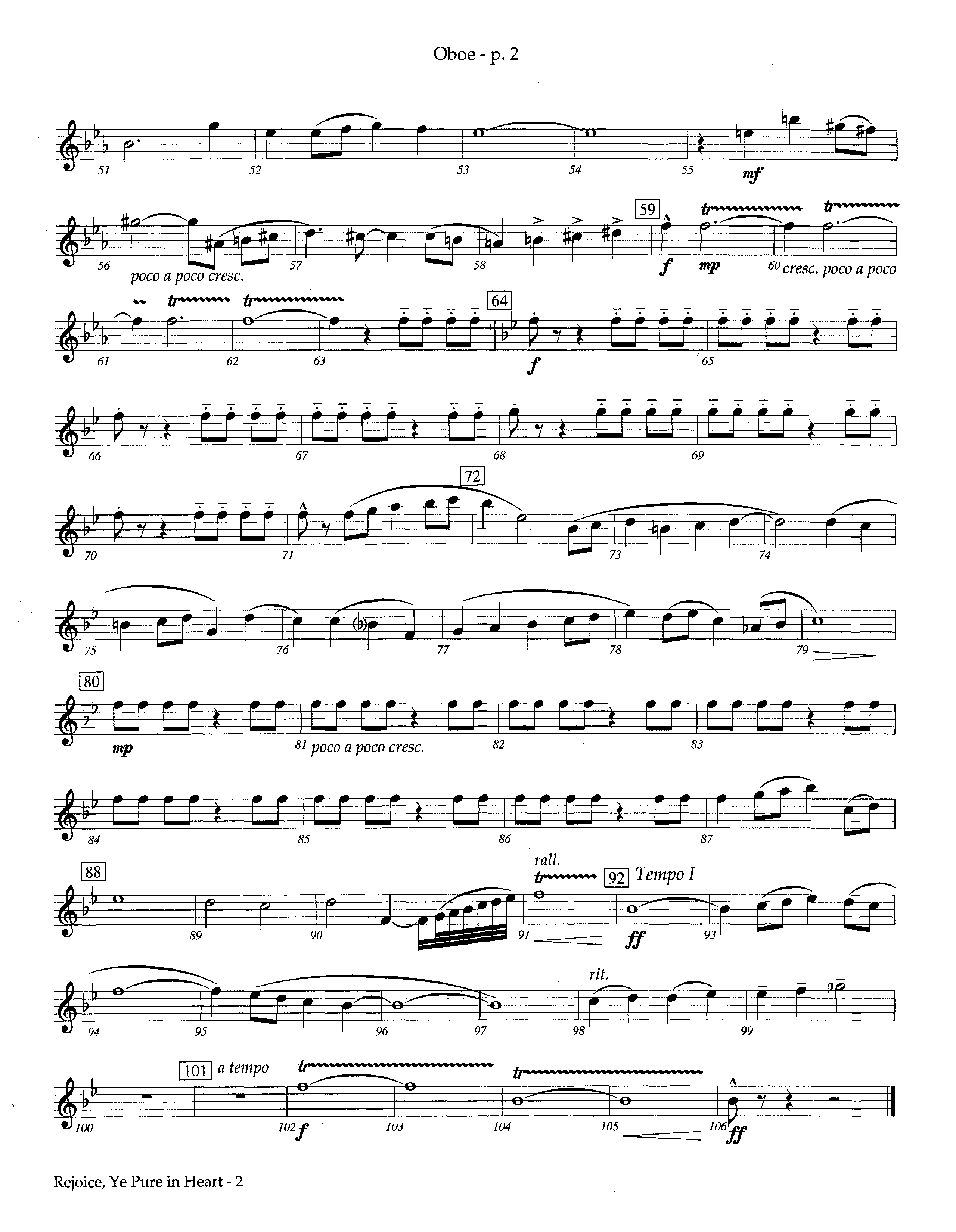 Rejoice Ye Pure In Heart (Instrumental) Oboe (Lifeway Worship / Arr. Steve Dunn)