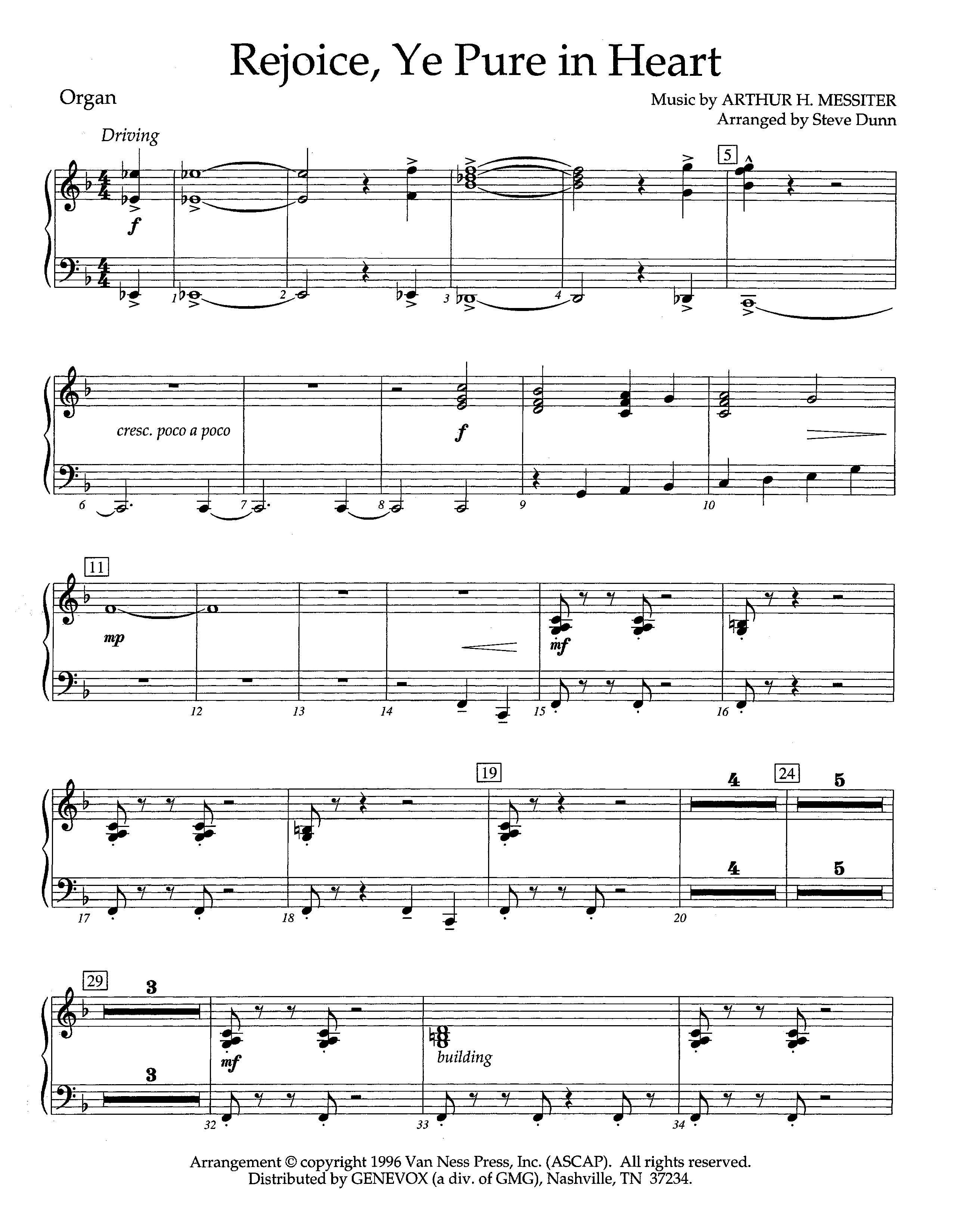 Rejoice Ye Pure In Heart (Instrumental) Organ (Lifeway Worship / Arr. Steve Dunn)