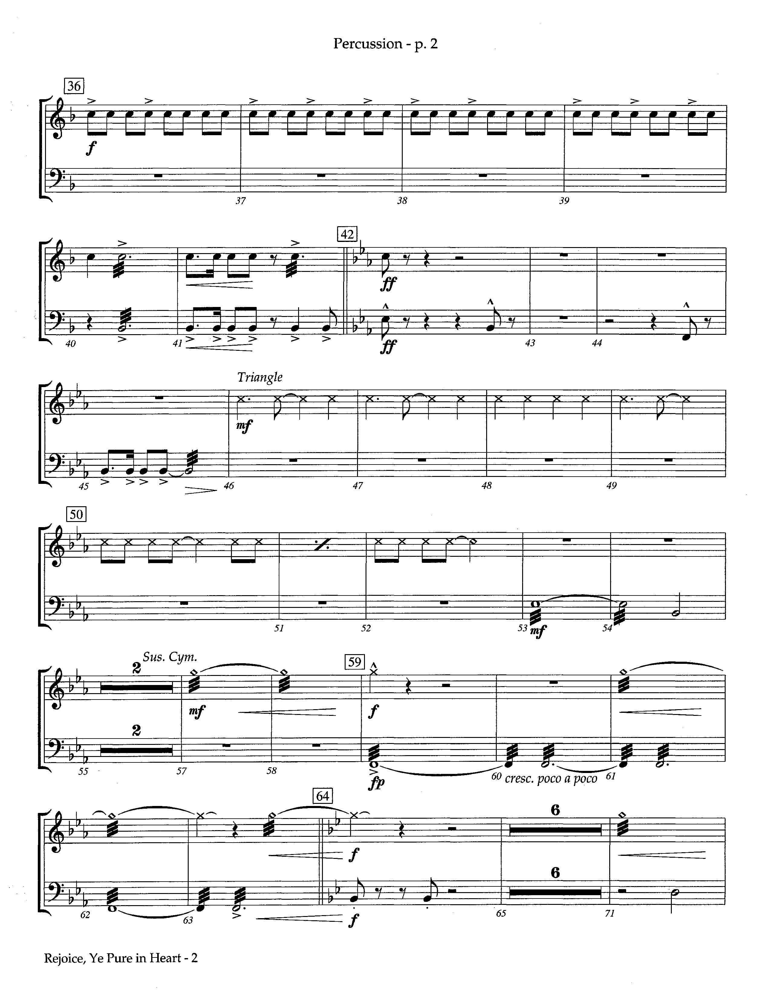 Rejoice Ye Pure In Heart (Instrumental) Percussion (Lifeway Worship / Arr. Steve Dunn)