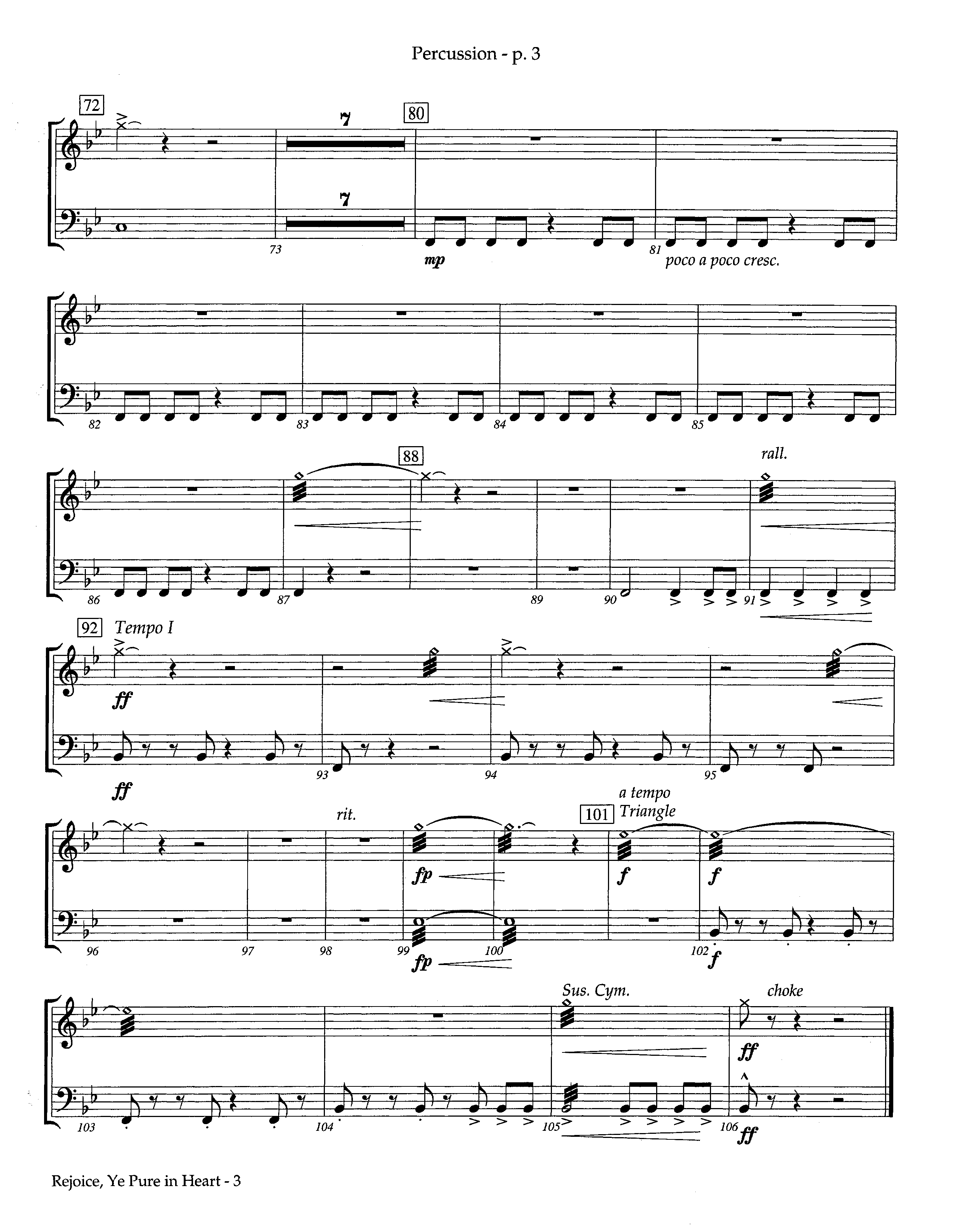 Rejoice Ye Pure In Heart (Instrumental) Percussion (Lifeway Worship / Arr. Steve Dunn)