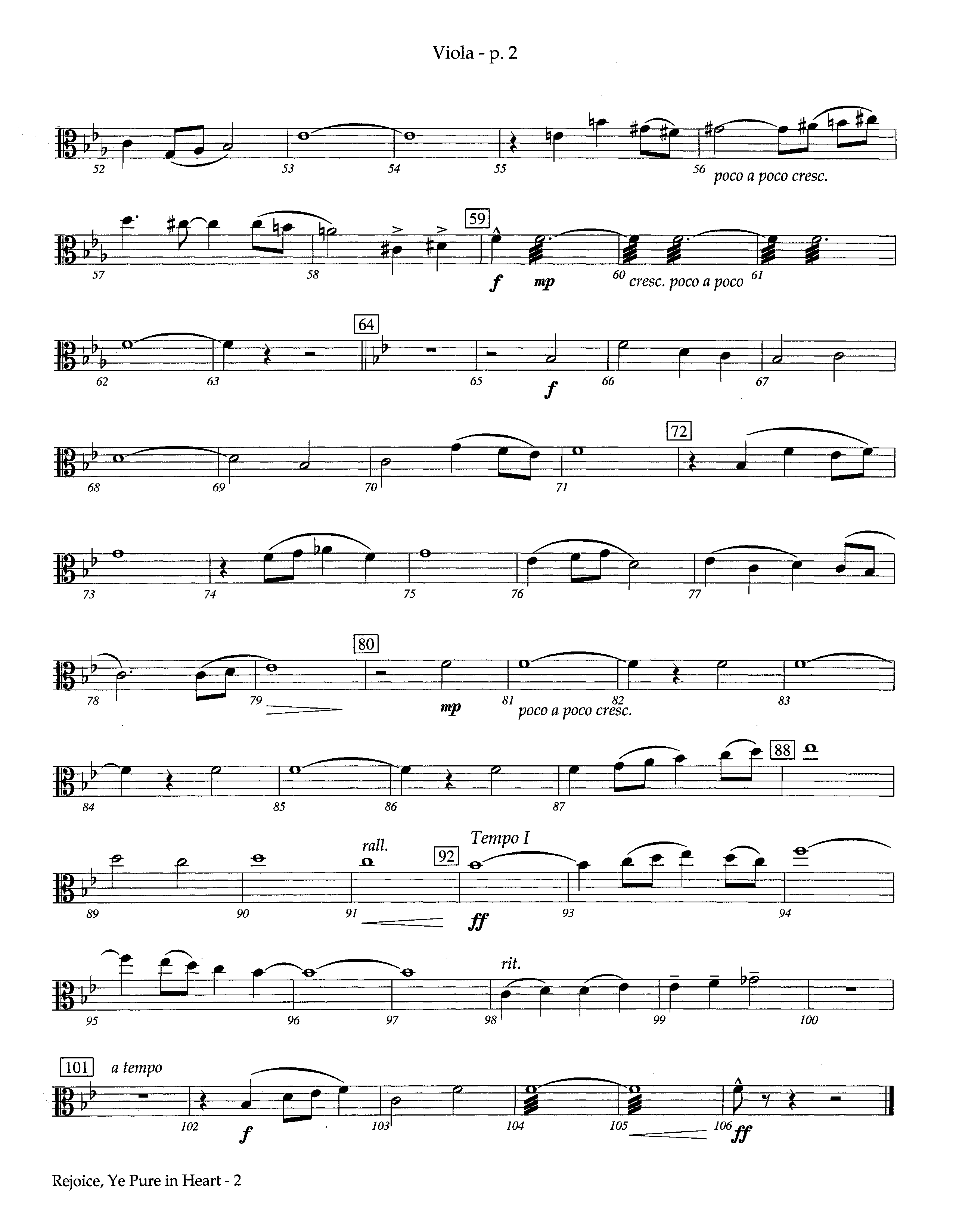 Rejoice Ye Pure In Heart (Instrumental) Viola (Lifeway Worship / Arr. Steve Dunn)
