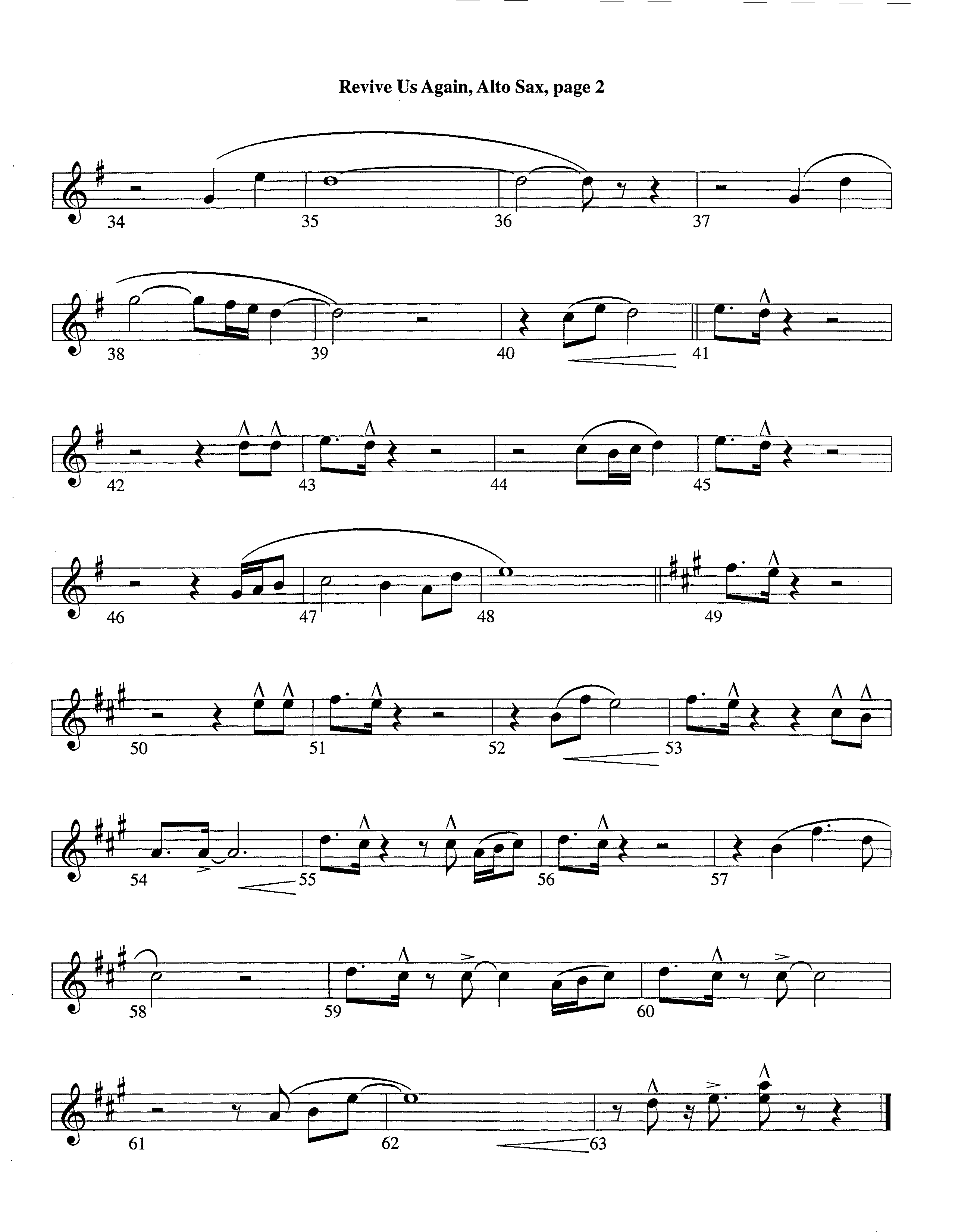 Revive Us Again (Instrumental) Alto Sax (Lifeway Worship / Arr. Richard Kingsmore)