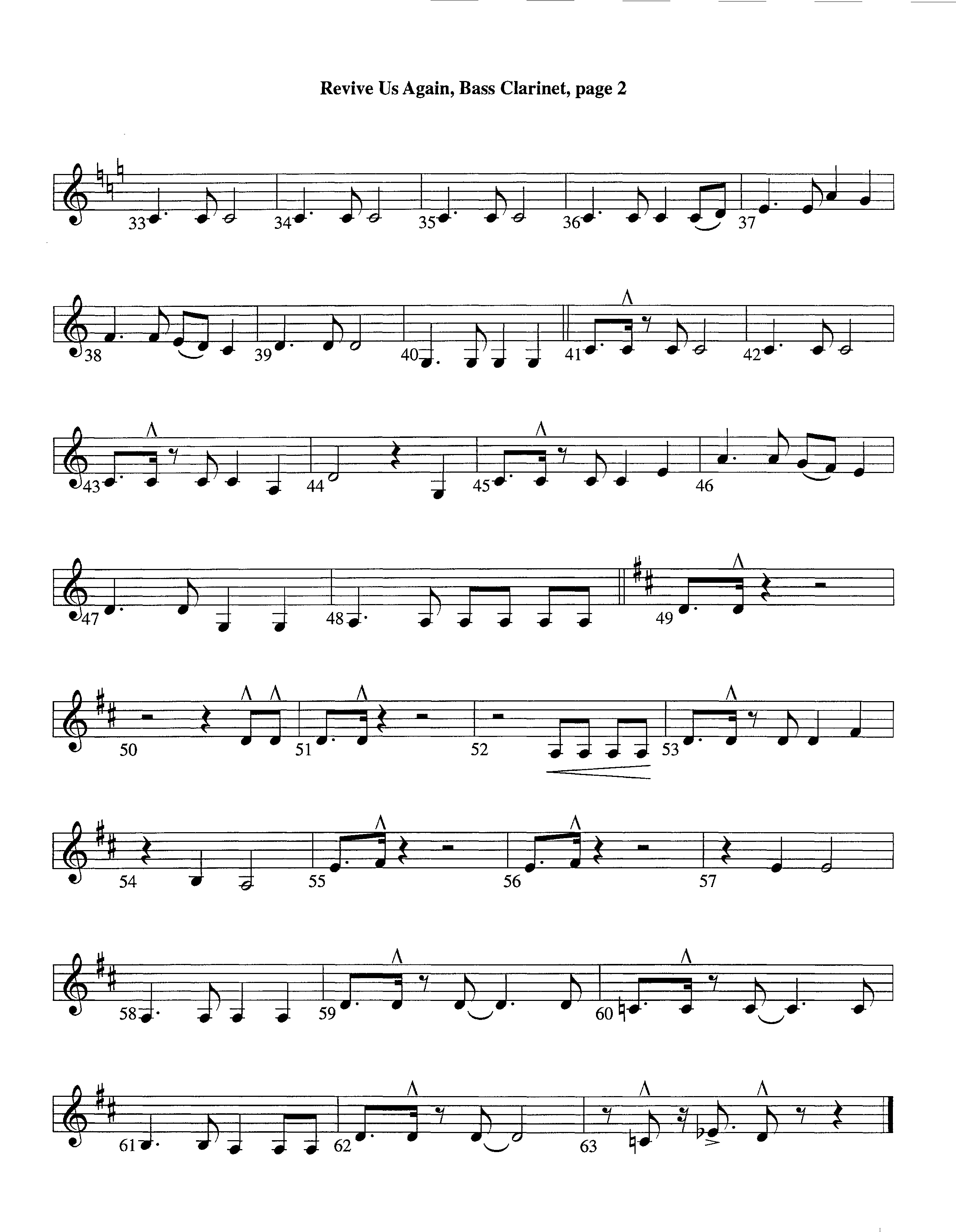 Revive Us Again (Instrumental) Bass Clarinet (Lifeway Worship / Arr. Richard Kingsmore)