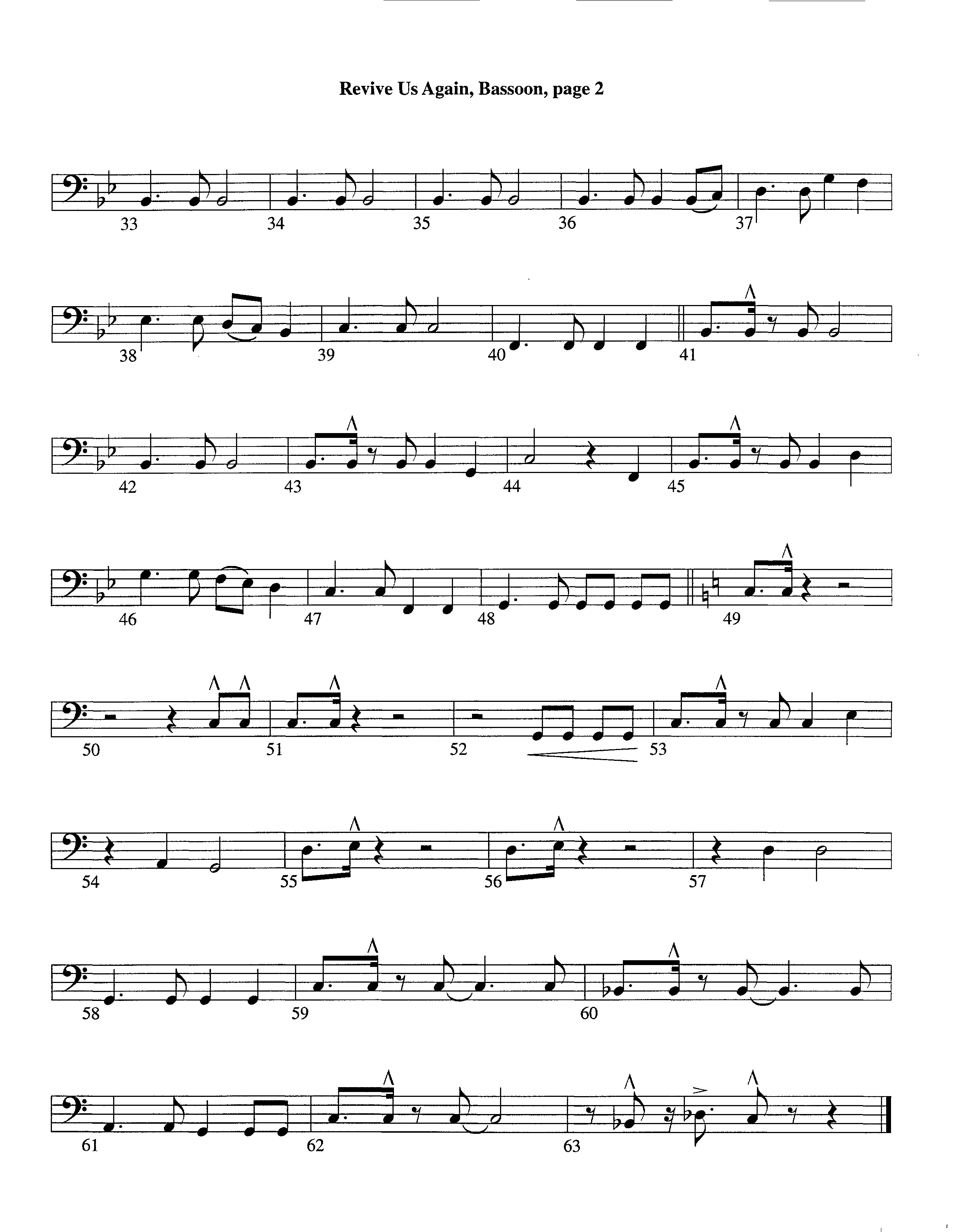 Revive Us Again (Instrumental) Bassoon (Lifeway Worship / Arr. Richard Kingsmore)