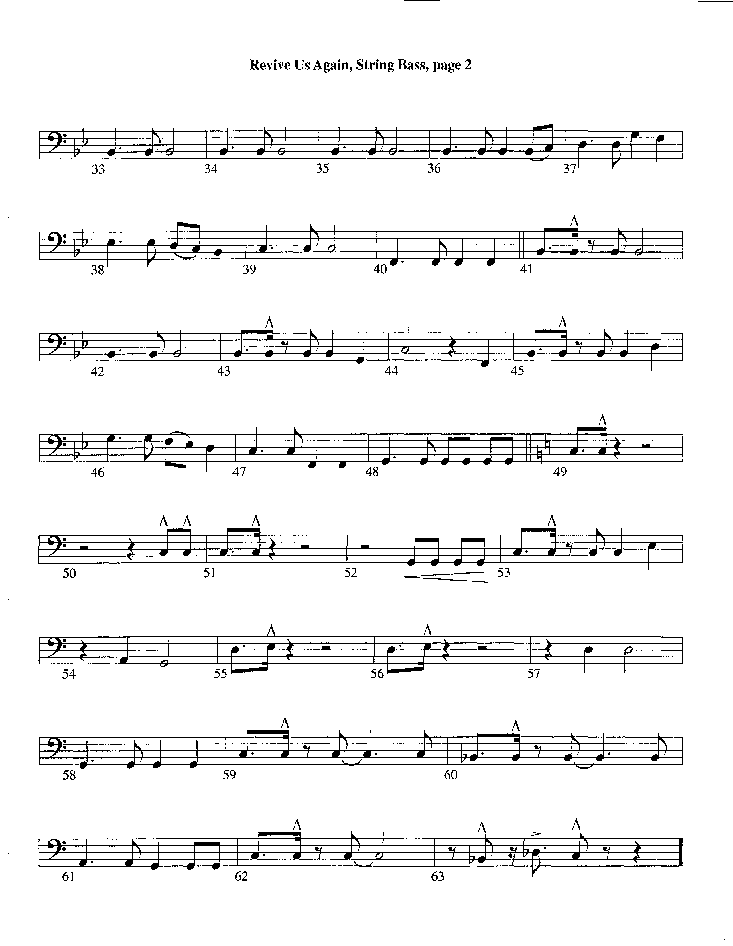 Revive Us Again (Instrumental) Double Bass (Lifeway Worship / Arr. Richard Kingsmore)