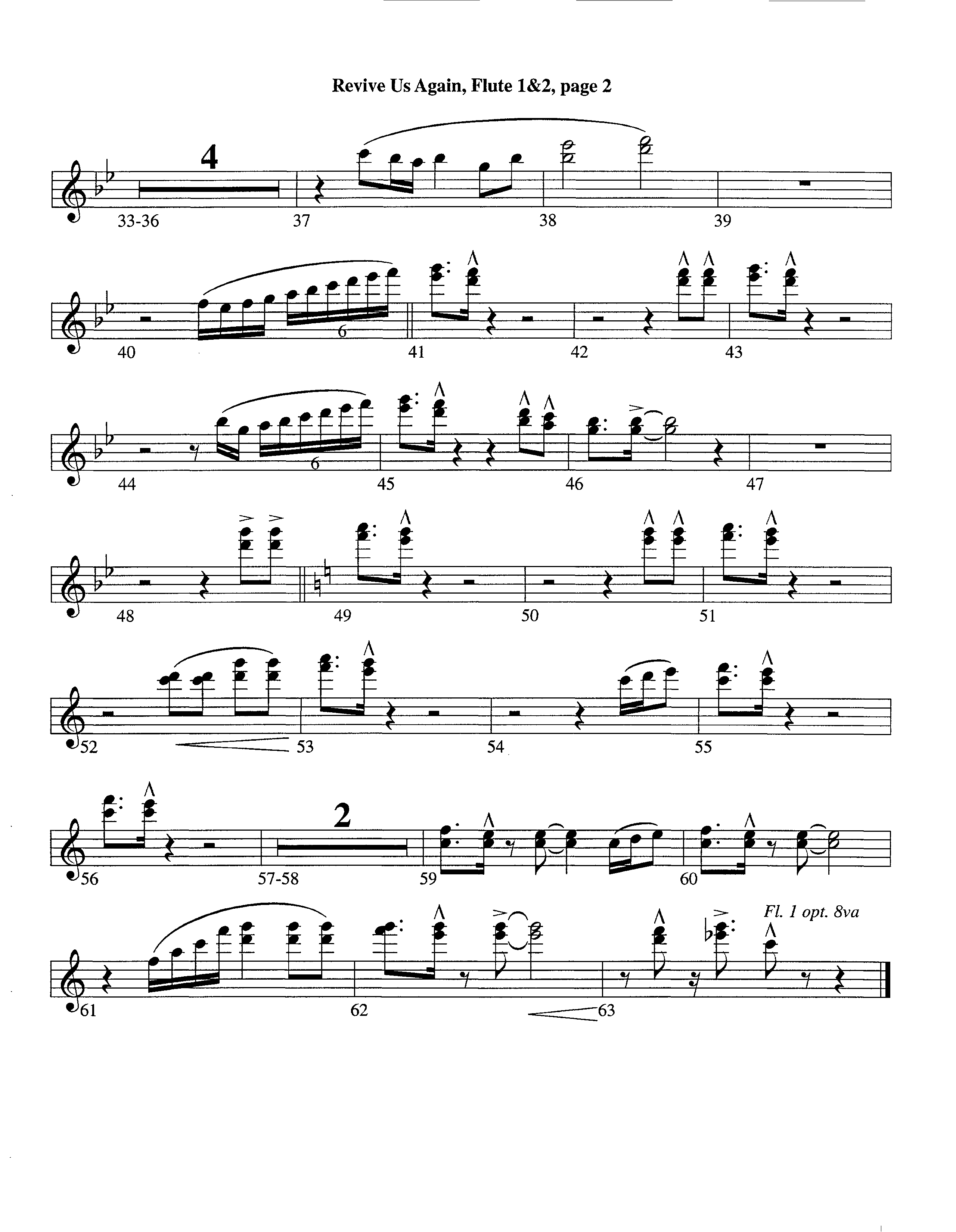 Revive Us Again (Instrumental) Flute 1/2 (Lifeway Worship / Arr. Richard Kingsmore)