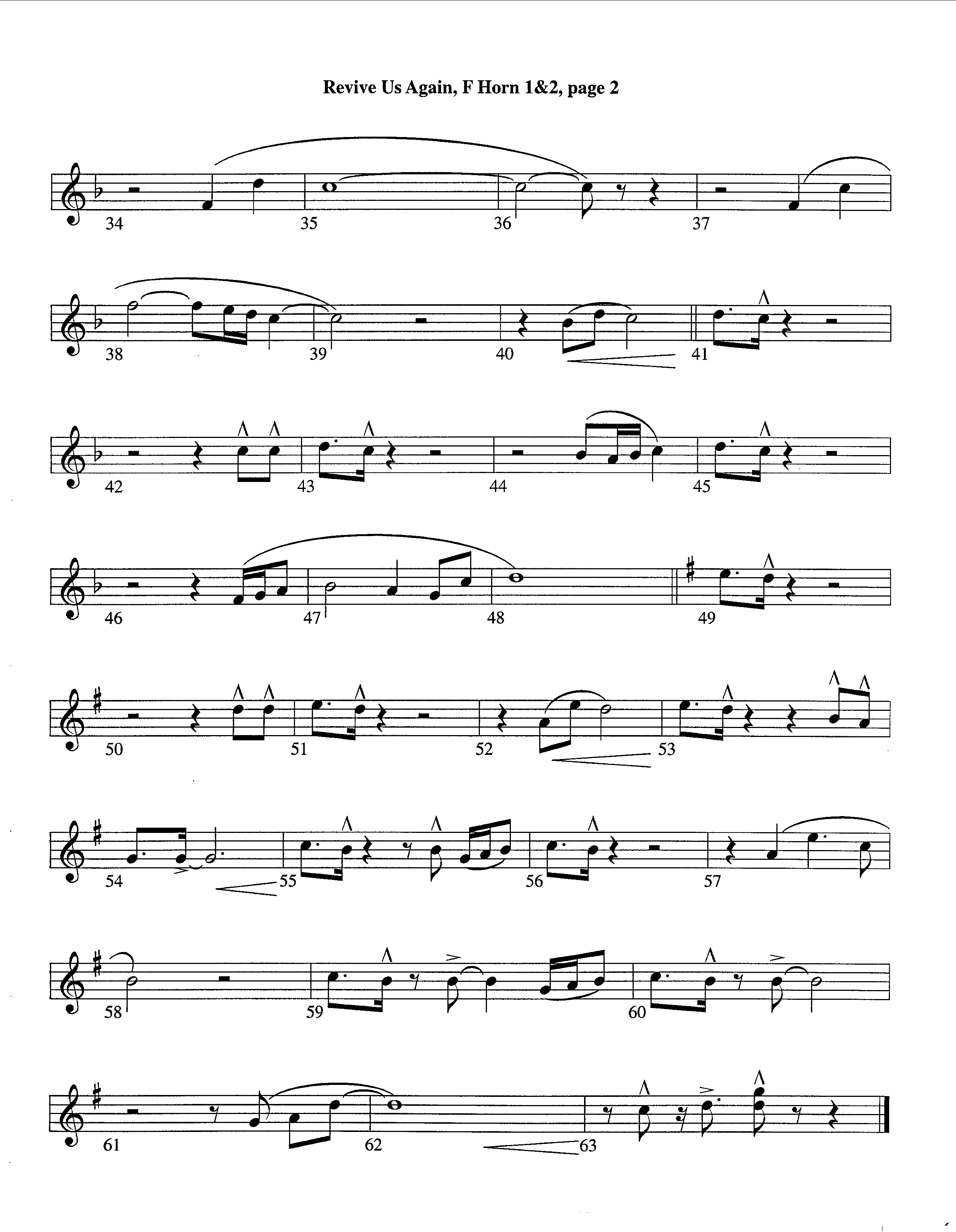 Revive Us Again (Instrumental) French Horn 1/2 (Lifeway Worship / Arr. Richard Kingsmore)