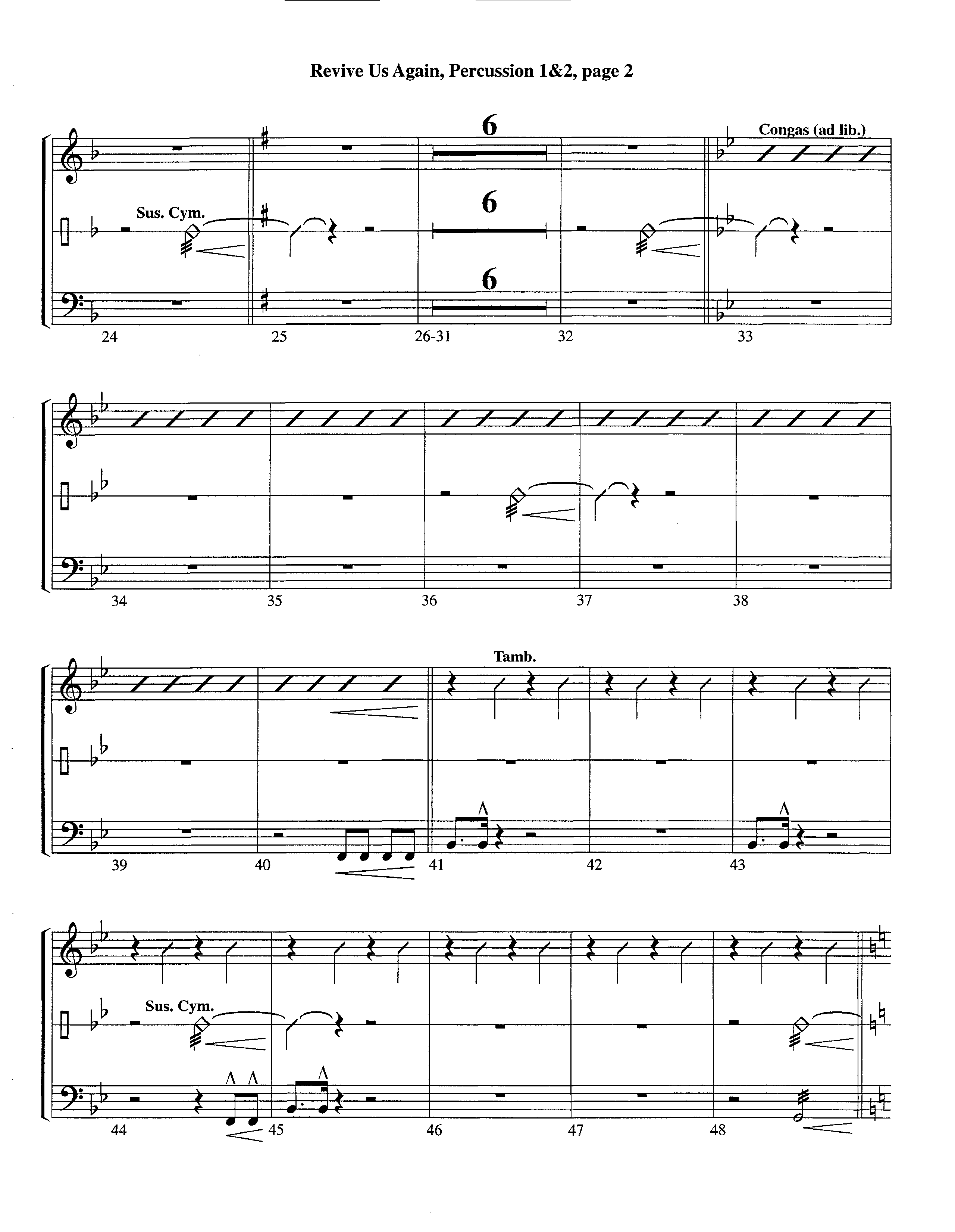 Revive Us Again (Instrumental) Percussion 1/2 (Lifeway Worship / Arr. Richard Kingsmore)