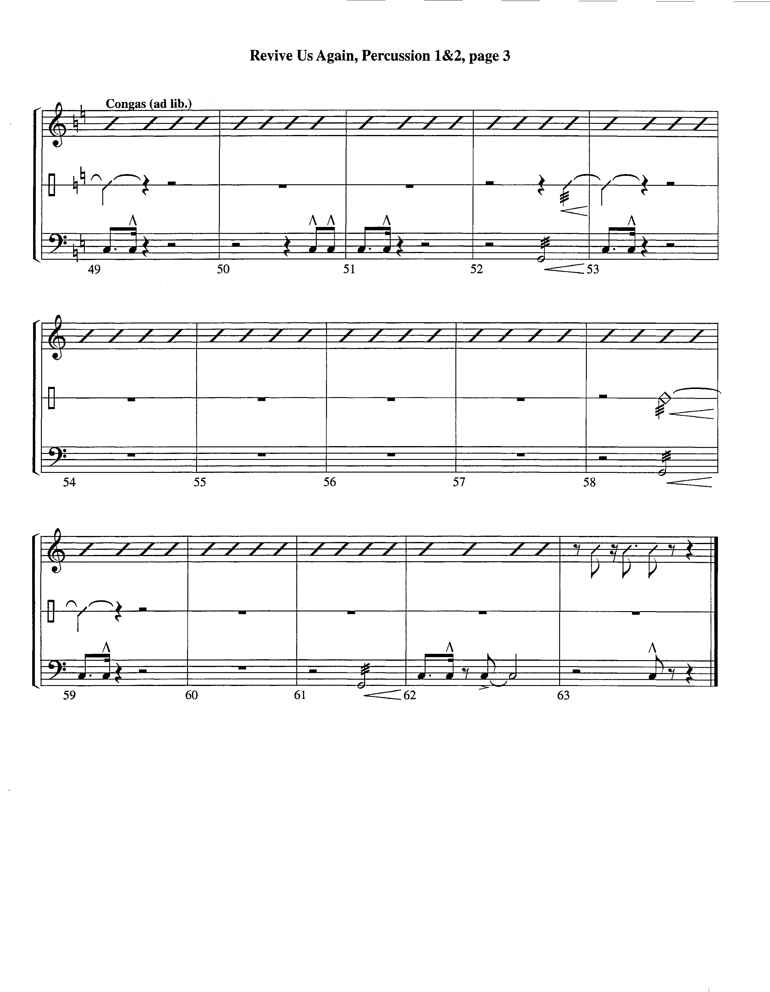 Revive Us Again (Instrumental) Percussion 1/2 (Lifeway Worship / Arr. Richard Kingsmore)
