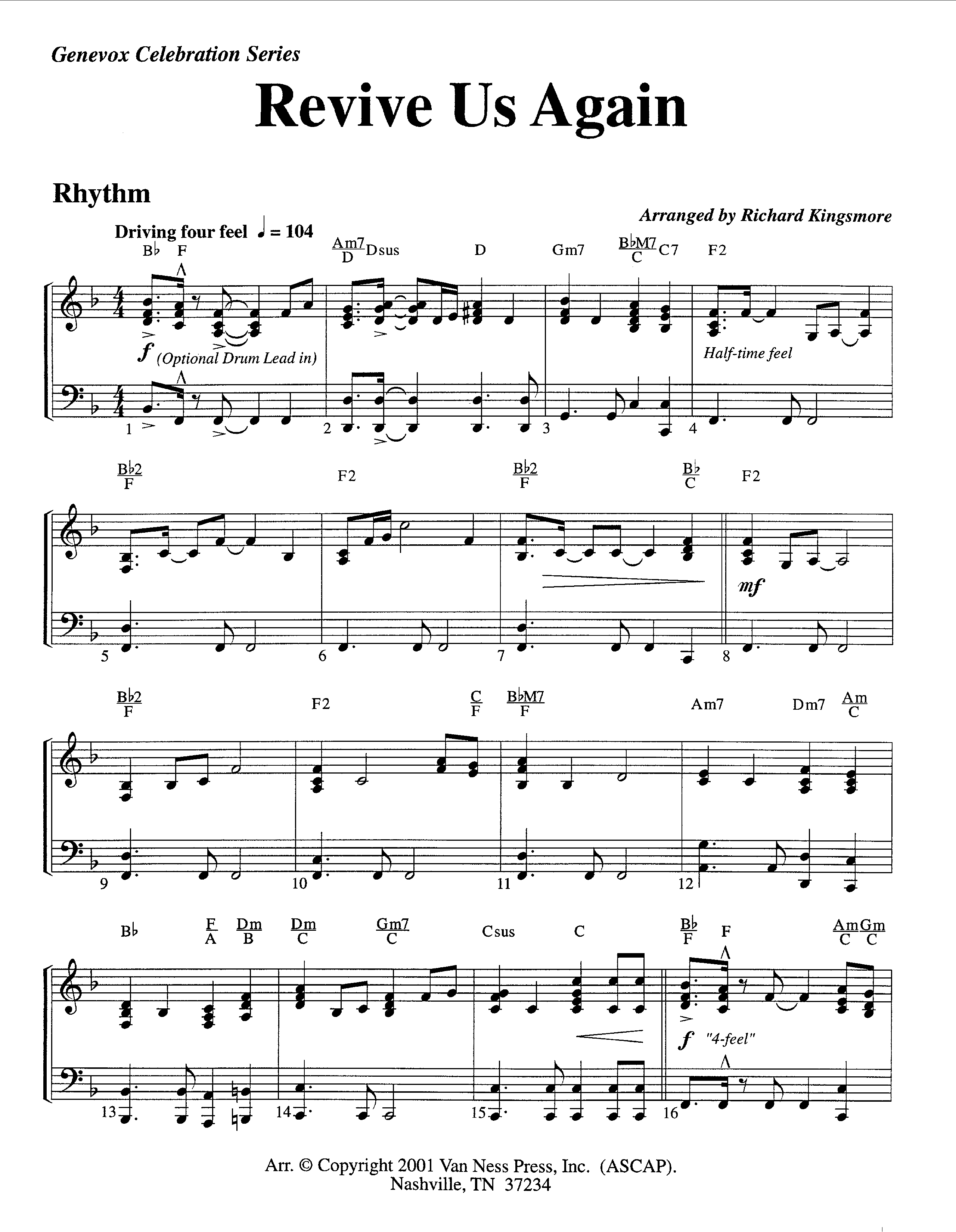Revive Us Again (Instrumental) Piano/Rhythm (Lifeway Worship / Arr. Richard Kingsmore)