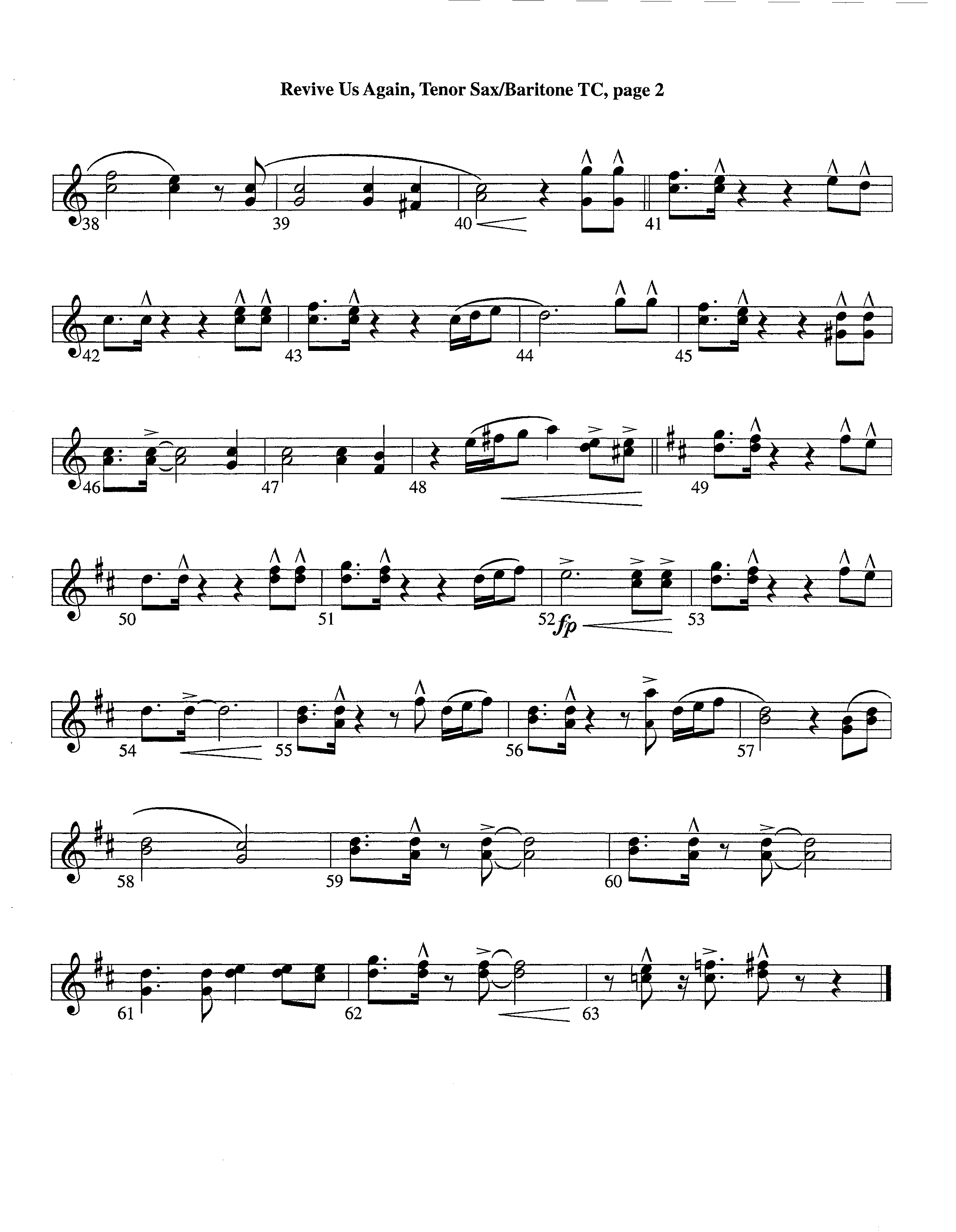 Revive Us Again (Instrumental) Tenor Sax/Baritone T.C. (Lifeway Worship / Arr. Richard Kingsmore)