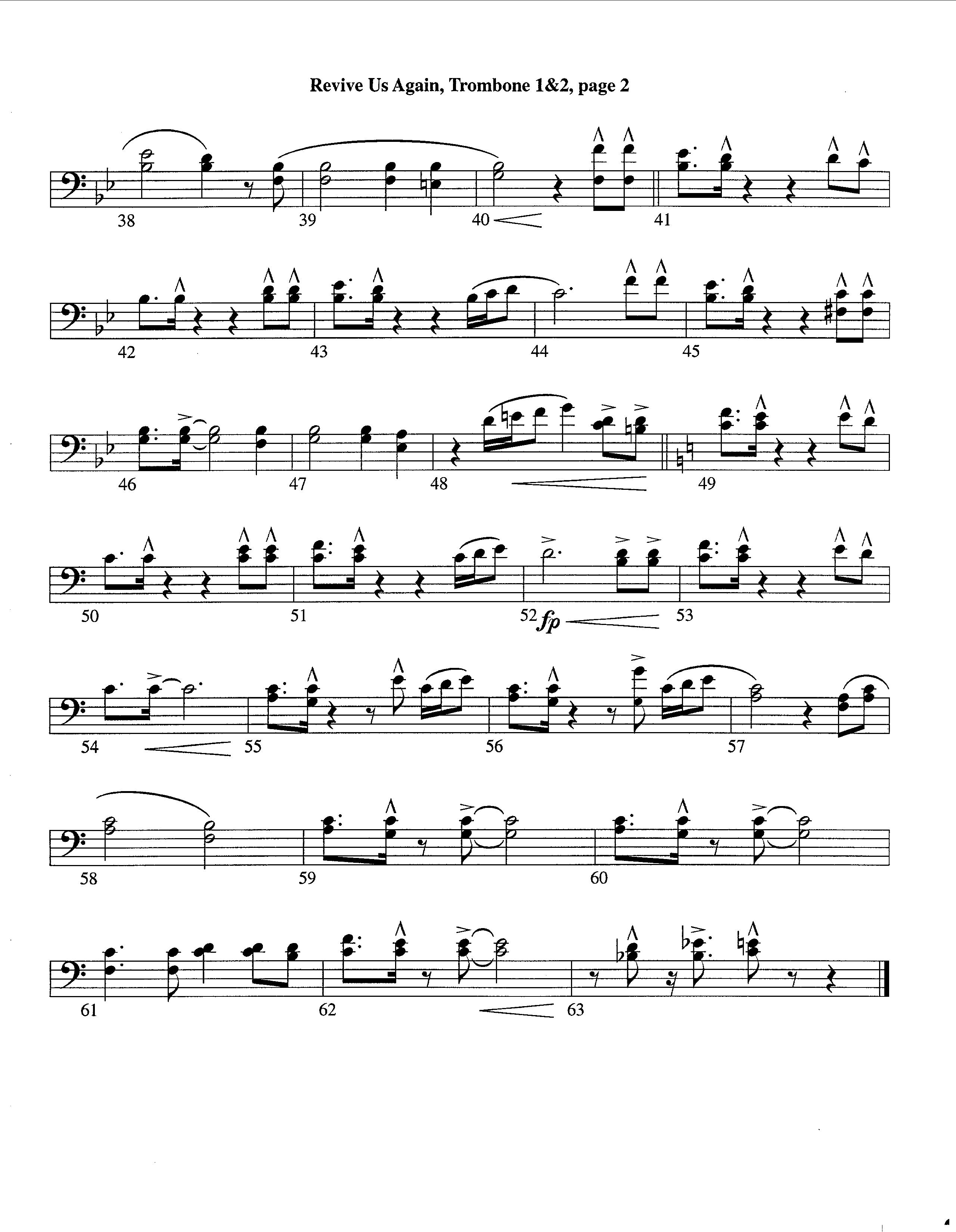 Revive Us Again (Instrumental) Trombone 1/2 (Lifeway Worship / Arr. Richard Kingsmore)