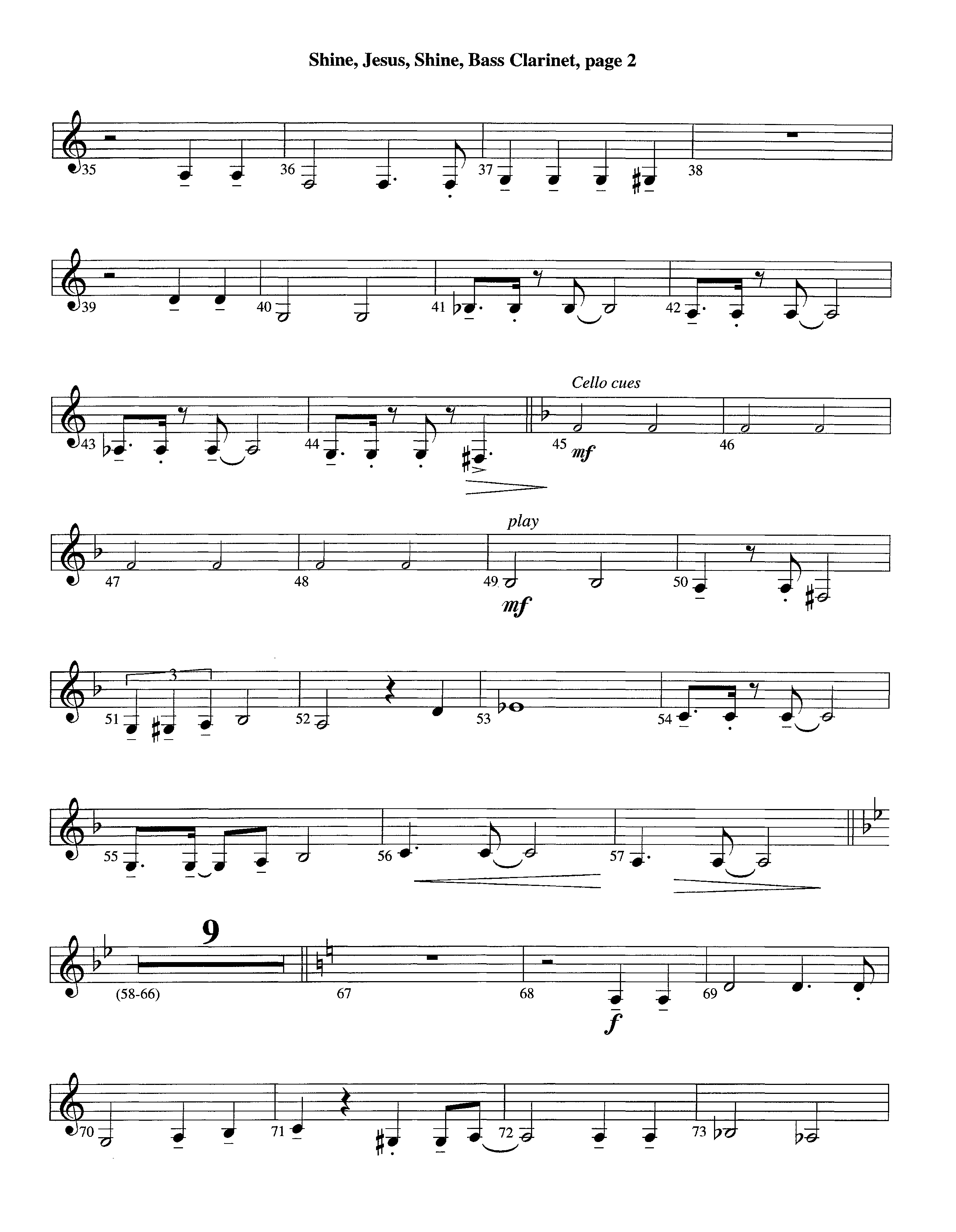 Shine Jesus Shine (Instrumental) Bass Clarinet (Lifeway Worship / Arr. Steve Dunn)