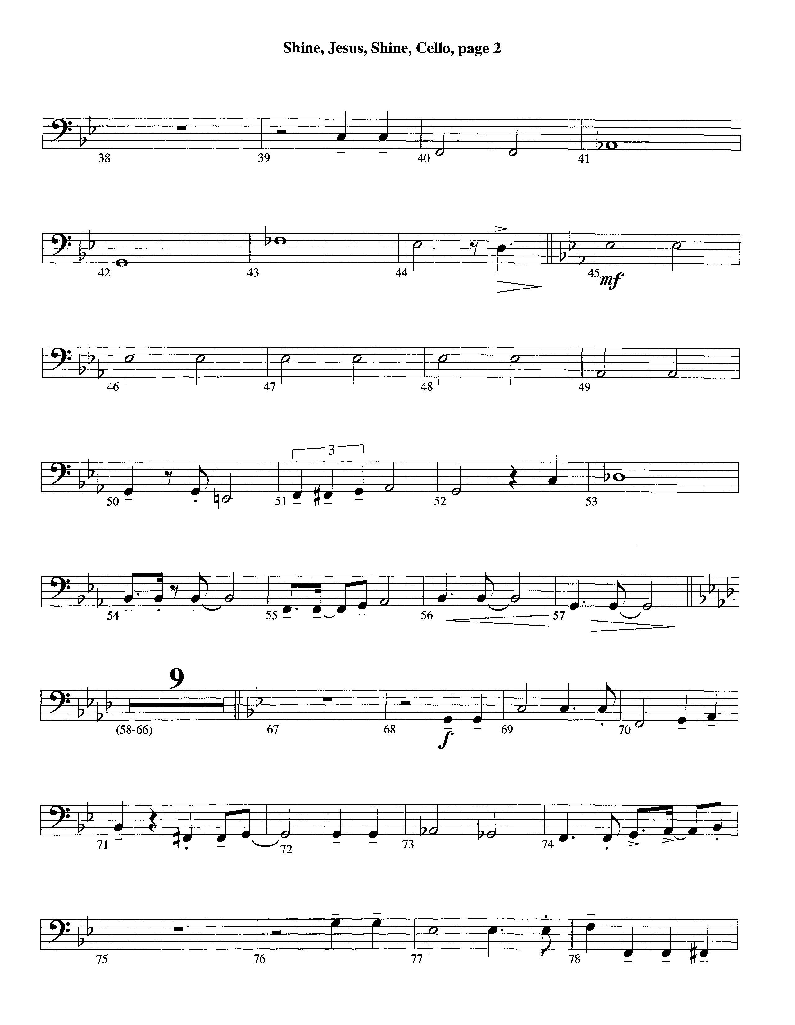 Shine Jesus Shine (Instrumental) Cello (Lifeway Worship / Arr. Steve Dunn)