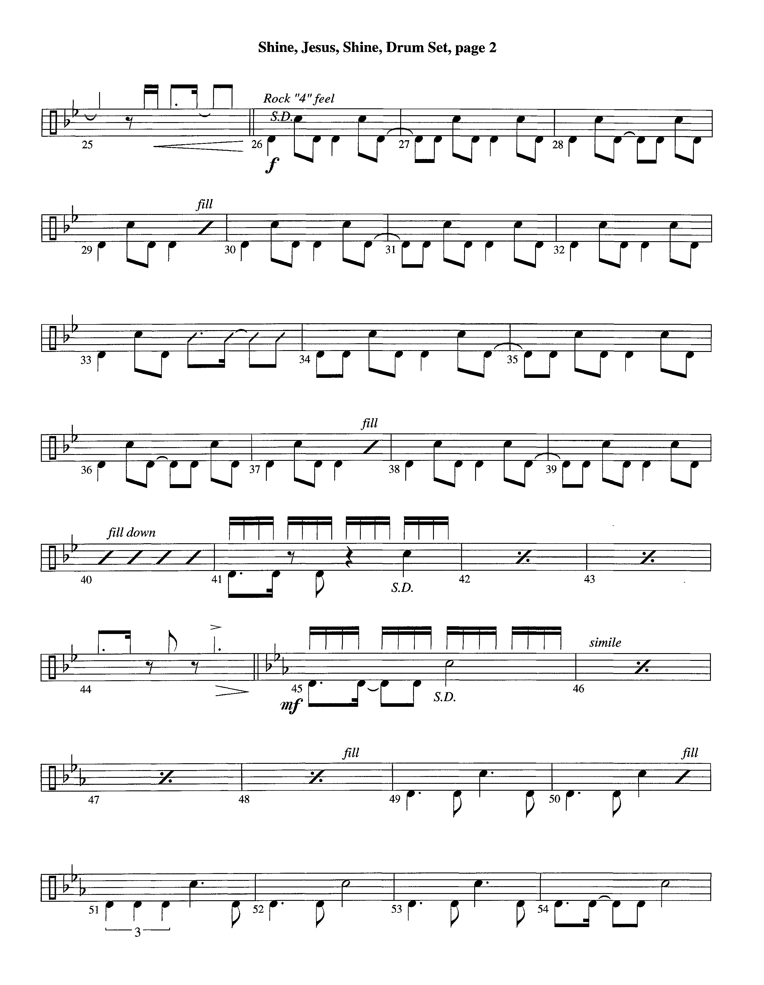 Shine Jesus Shine (Instrumental) Drum Set (Lifeway Worship / Arr. Steve Dunn)