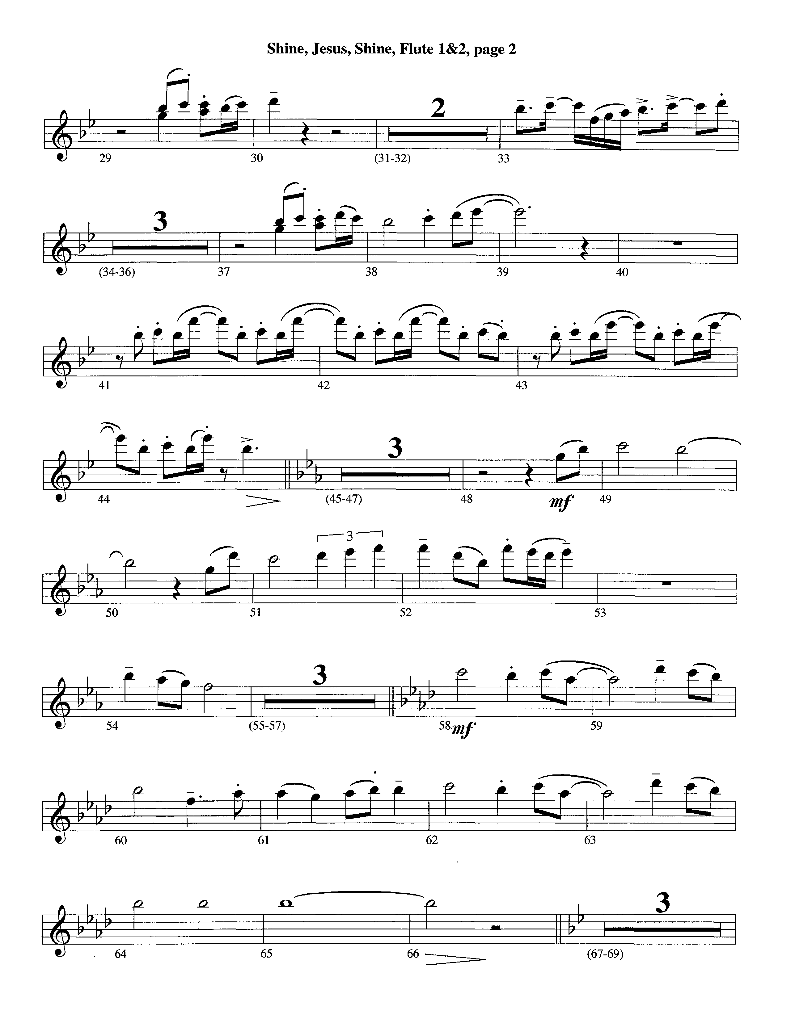 Shine Jesus Shine (Instrumental) Flute 1/2 (Lifeway Worship / Arr. Steve Dunn)