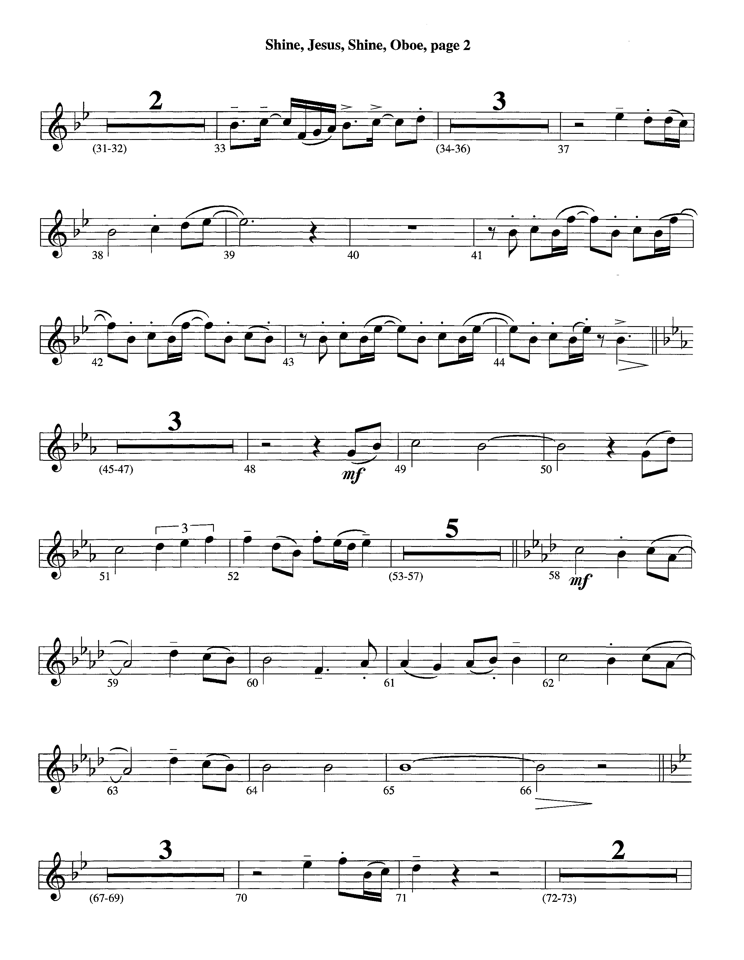 Shine Jesus Shine (Instrumental) Oboe (Lifeway Worship / Arr. Steve Dunn)