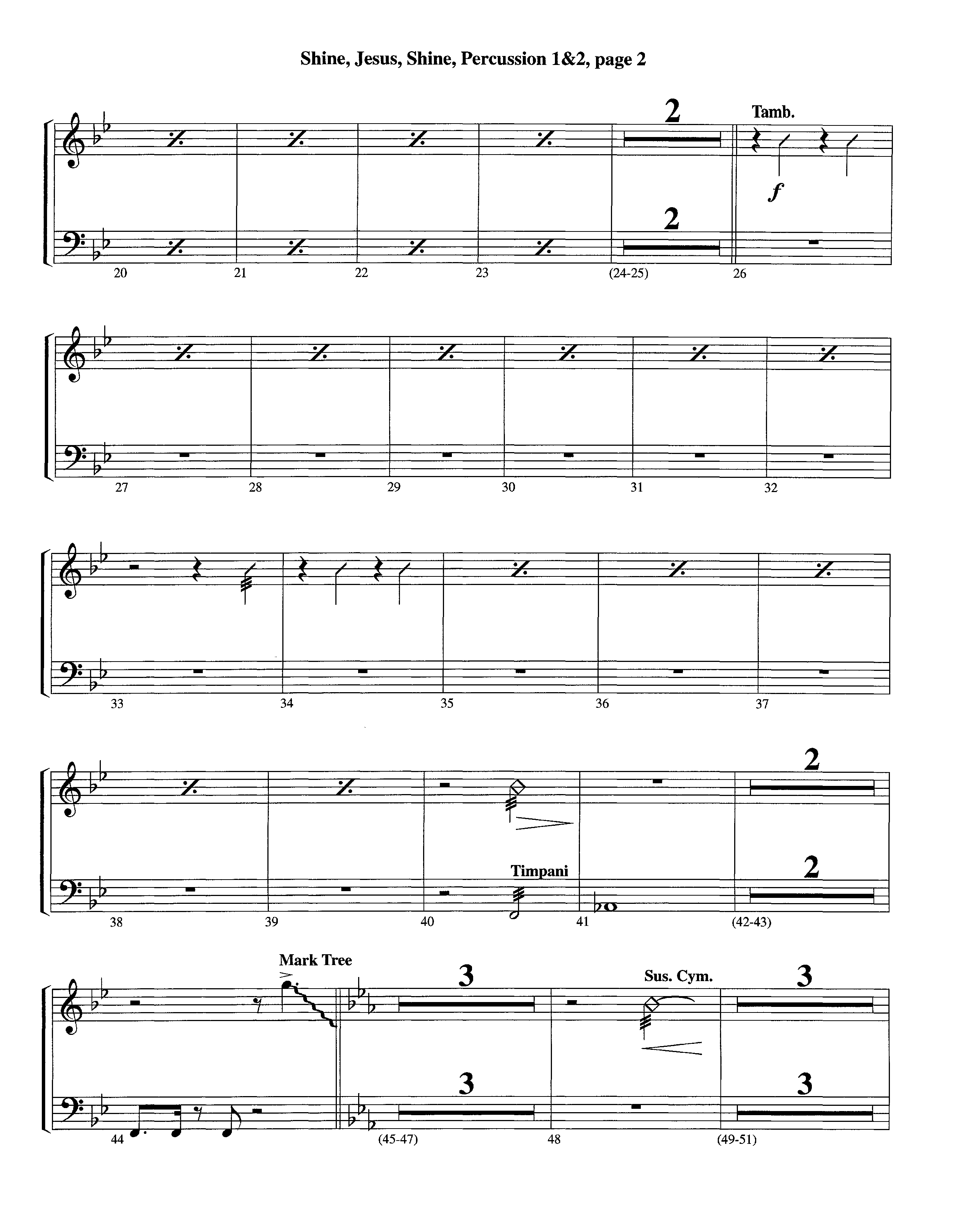 Shine Jesus Shine (Instrumental) Percussion 1/2 (Lifeway Worship / Arr. Steve Dunn)