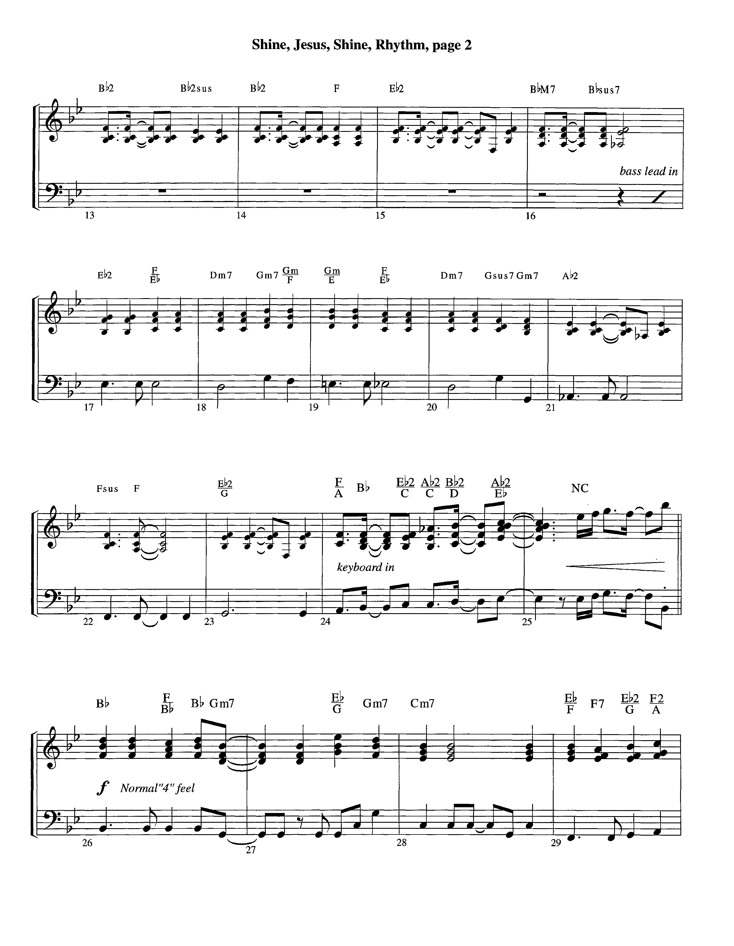 Shine Jesus Shine (Instrumental) Rhythm Chart (Lifeway Worship / Arr. Steve Dunn)