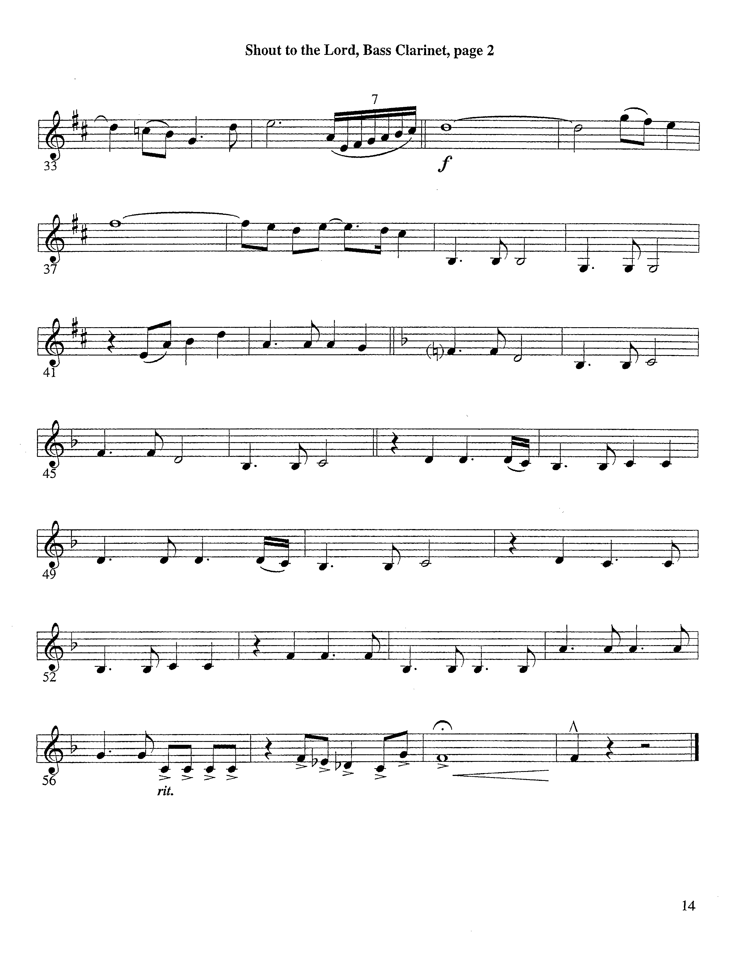 Shout To The Lord (Instrumental) Bass Clarinet (Lifeway Worship / Arr. Richard Kingsmore)