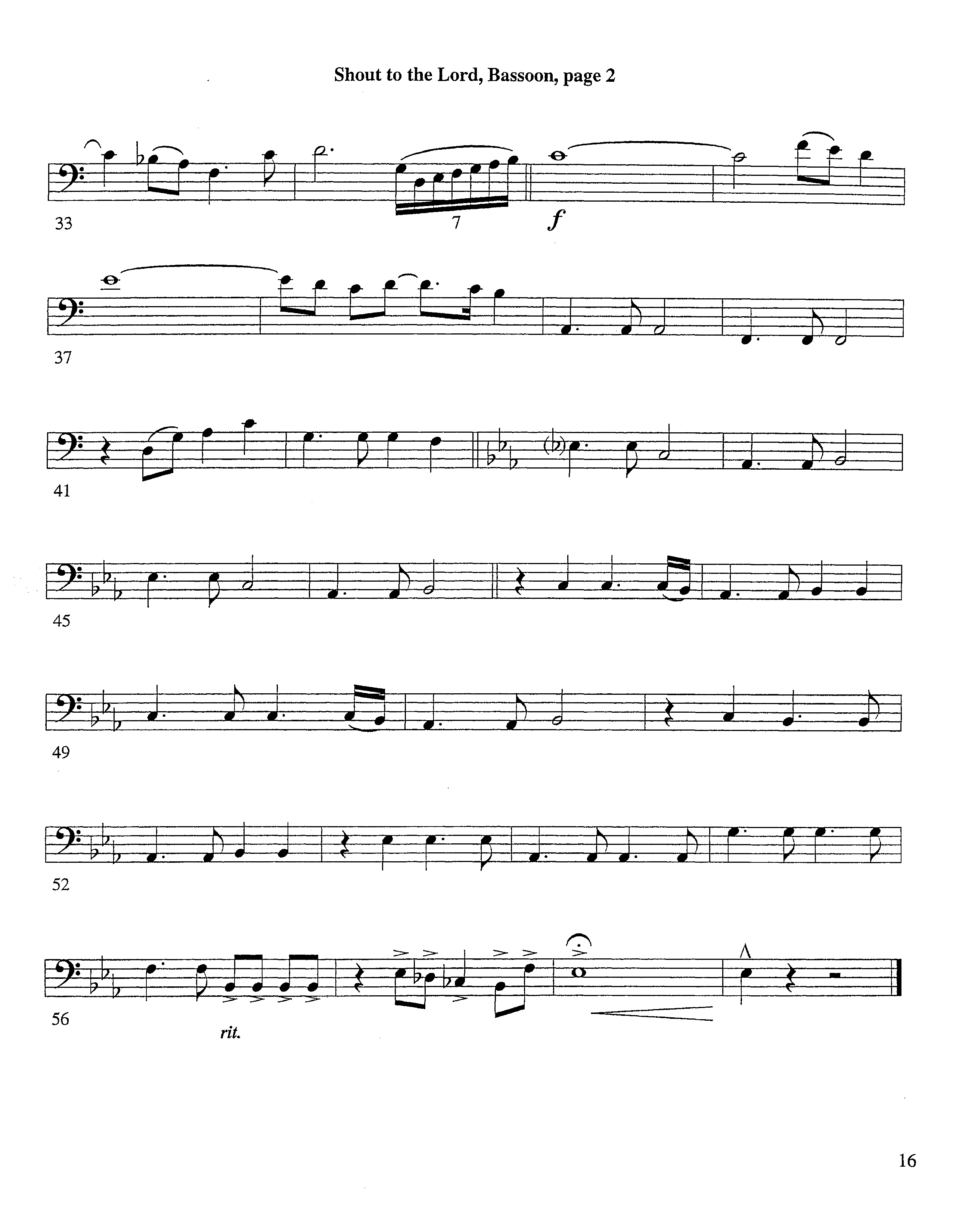 Shout To The Lord (Instrumental) Bassoon (Lifeway Worship / Arr. Richard Kingsmore)