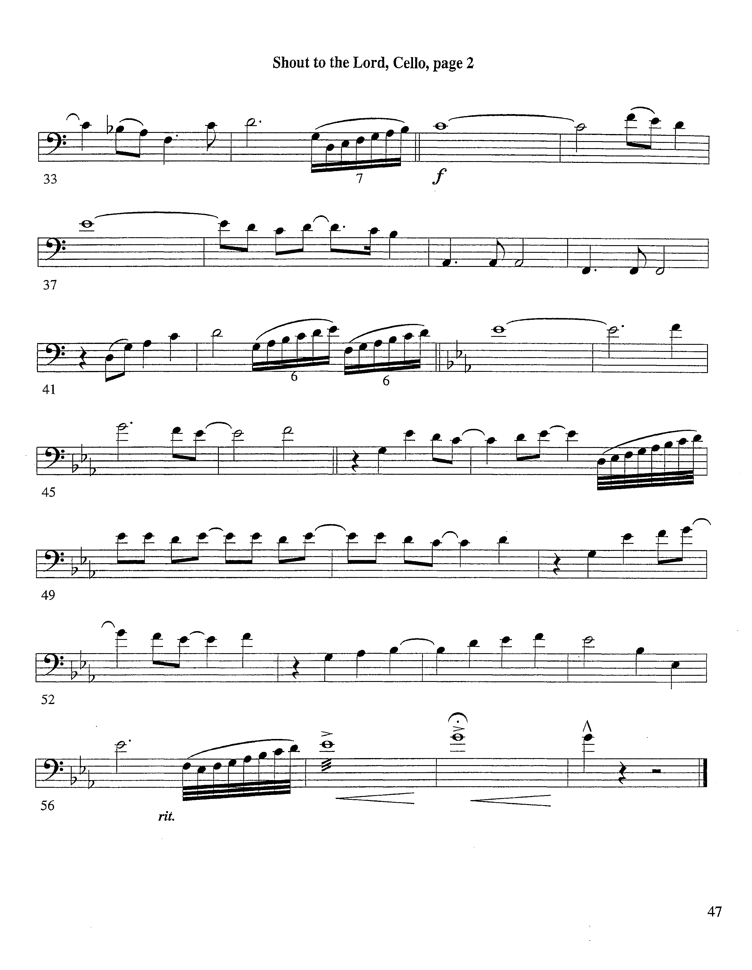 Shout To The Lord (Instrumental) Cello (Lifeway Worship / Arr. Richard Kingsmore)