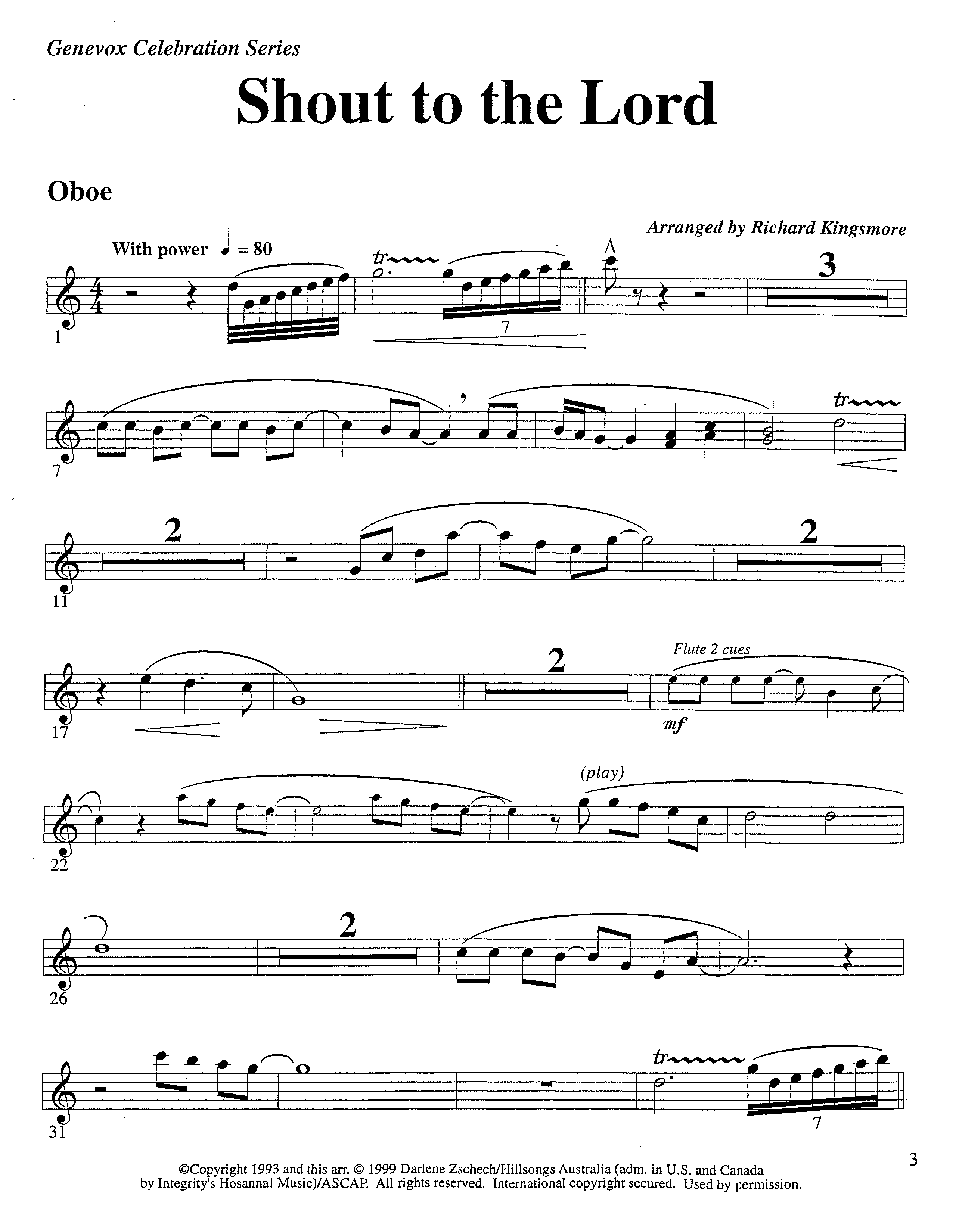 Shout To The Lord (Instrumental) Oboe (Lifeway Worship / Arr. Richard Kingsmore)