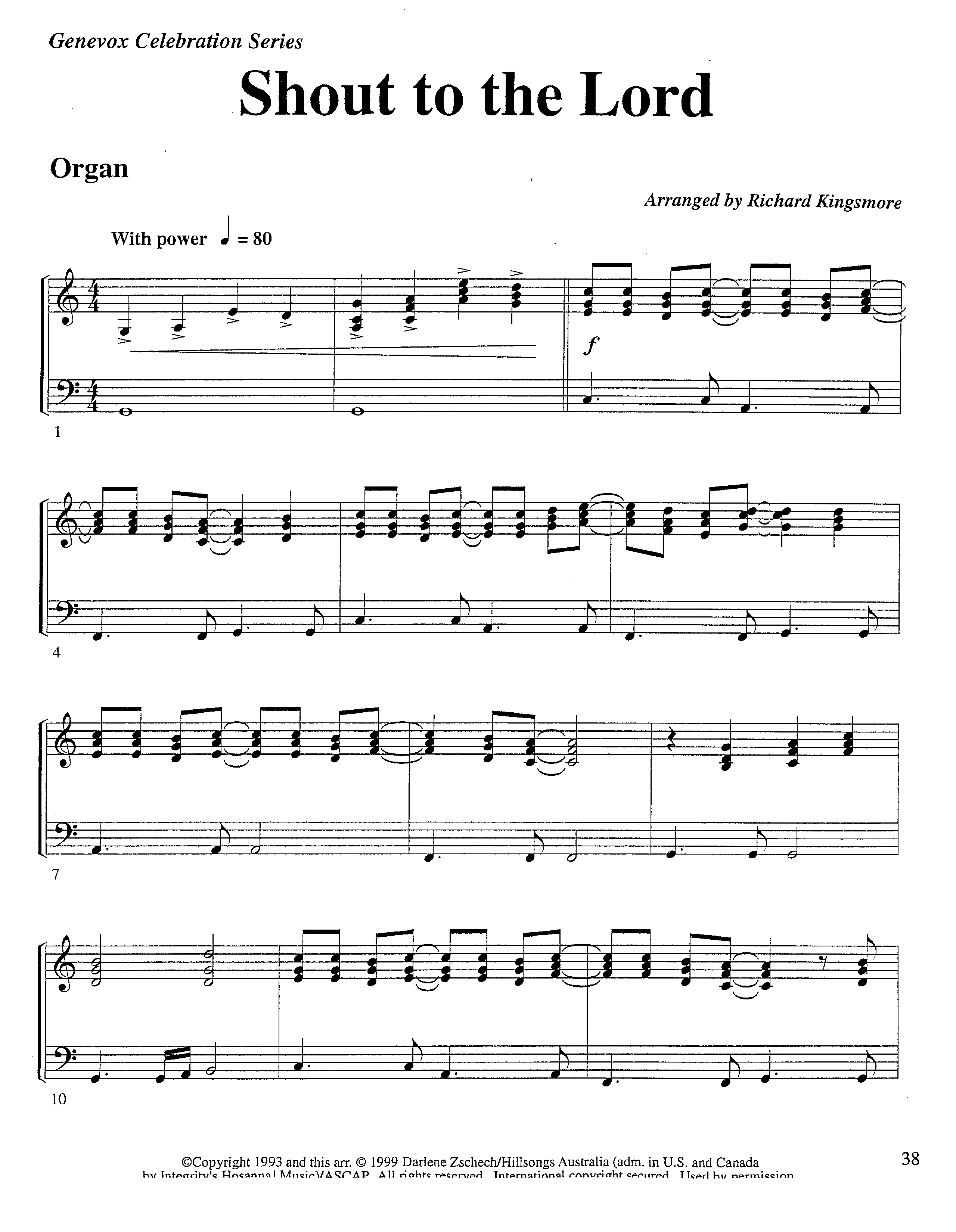 Shout To The Lord (Instrumental) Organ (Lifeway Worship / Arr. Richard Kingsmore)