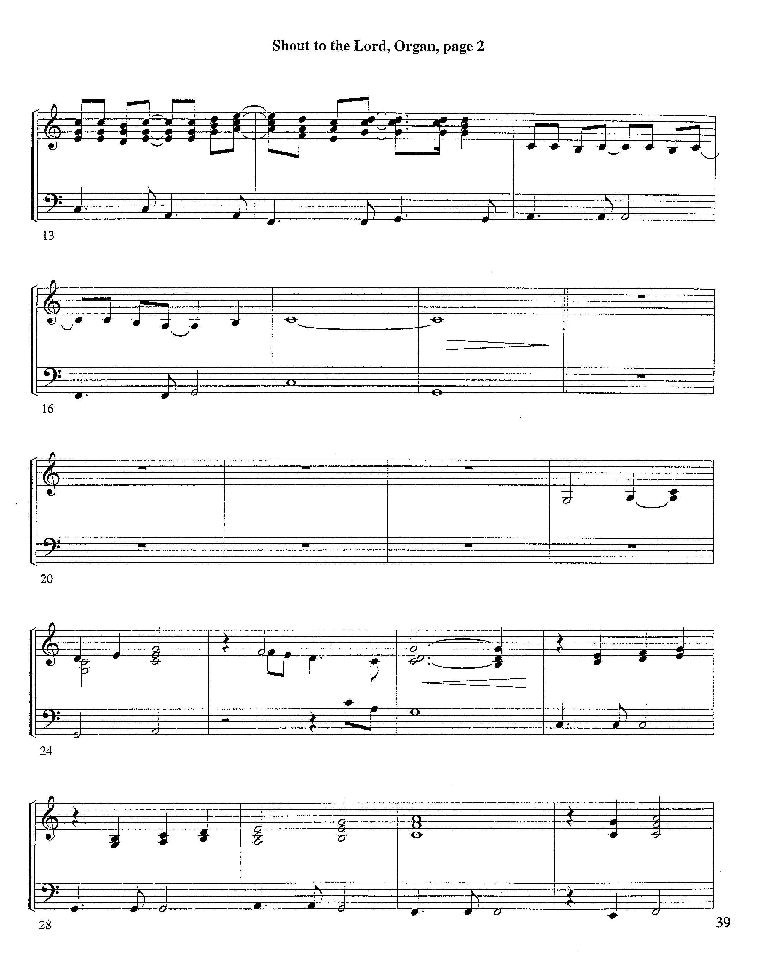 Shout To The Lord (Instrumental) Organ (Lifeway Worship / Arr. Richard Kingsmore)