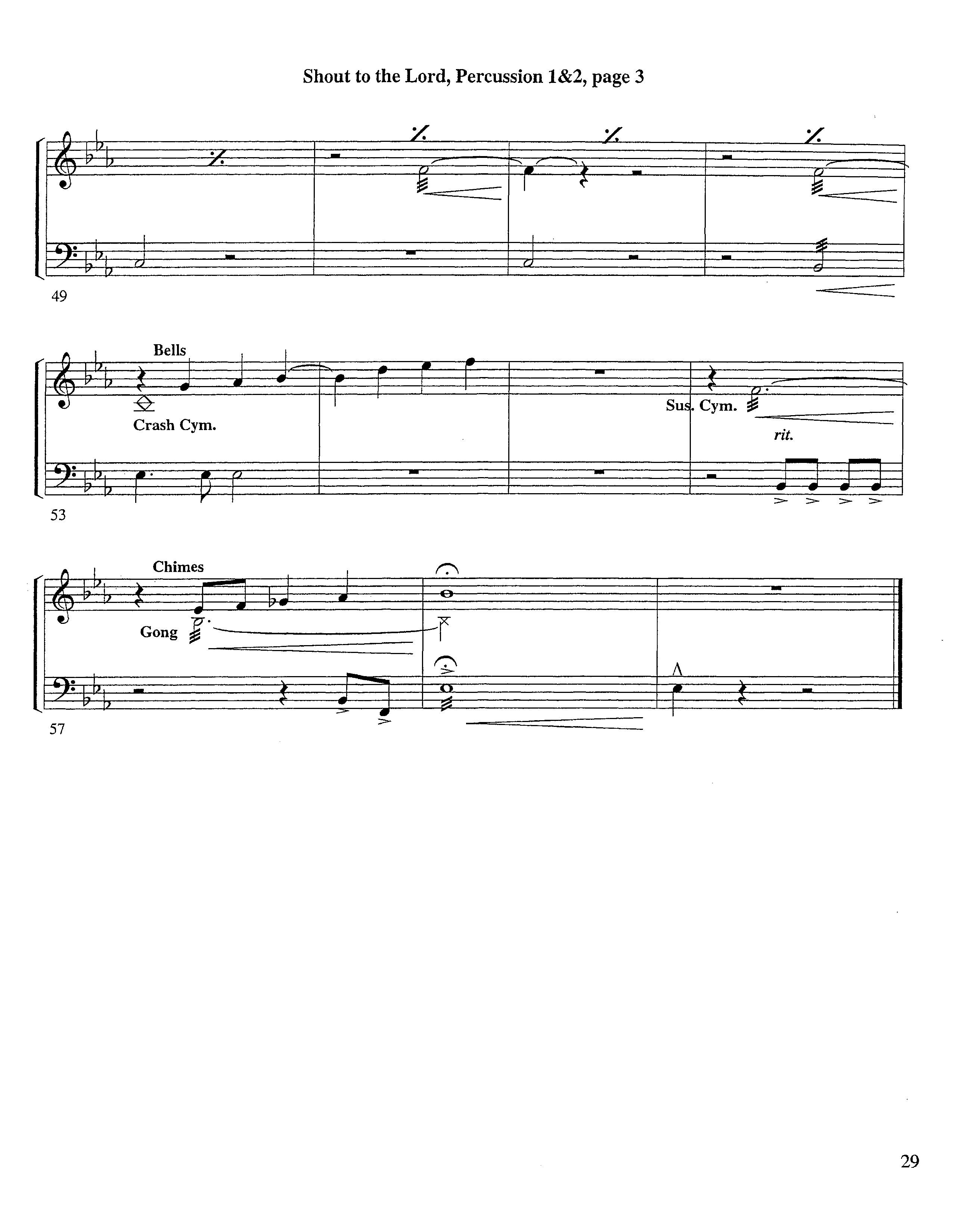 Shout To The Lord (Instrumental) Percussion 1/2 (Lifeway Worship / Arr. Richard Kingsmore)