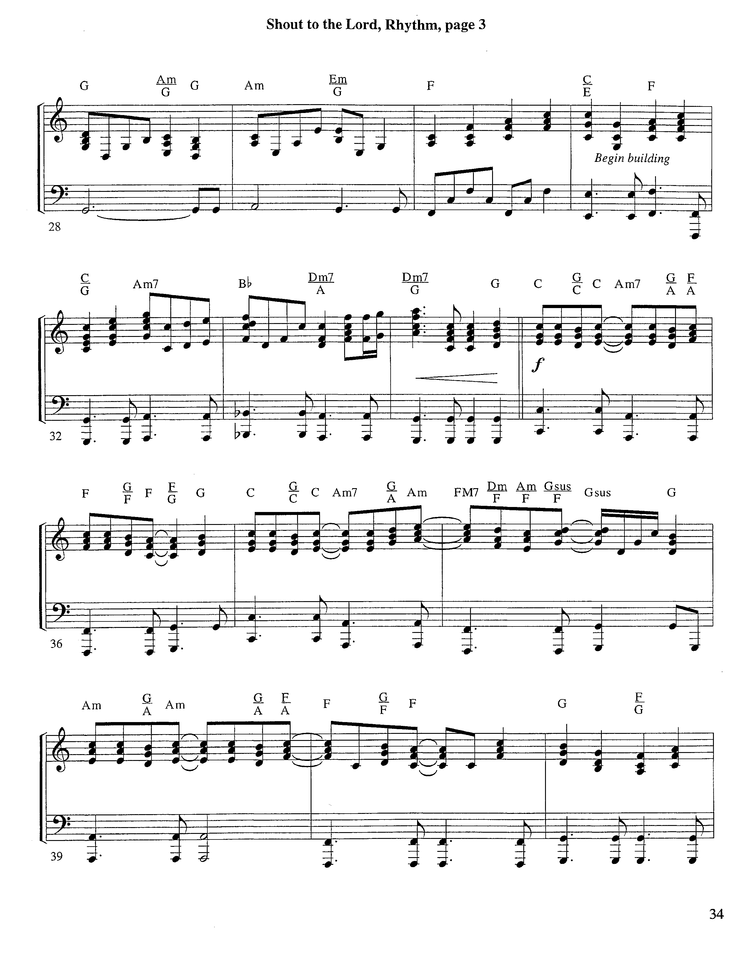 Shout To The Lord (Instrumental) Piano/Rhythm (Lifeway Worship / Arr. Richard Kingsmore)