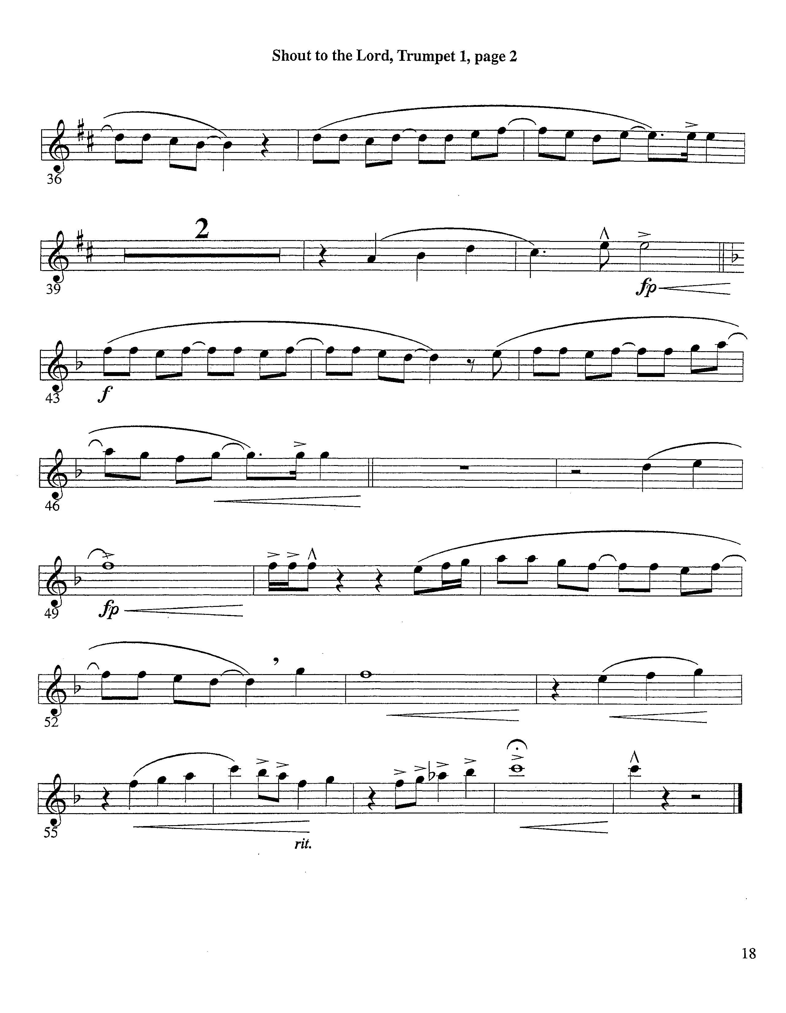 Shout To The Lord (Instrumental) Trumpet 1 (Lifeway Worship / Arr. Richard Kingsmore)