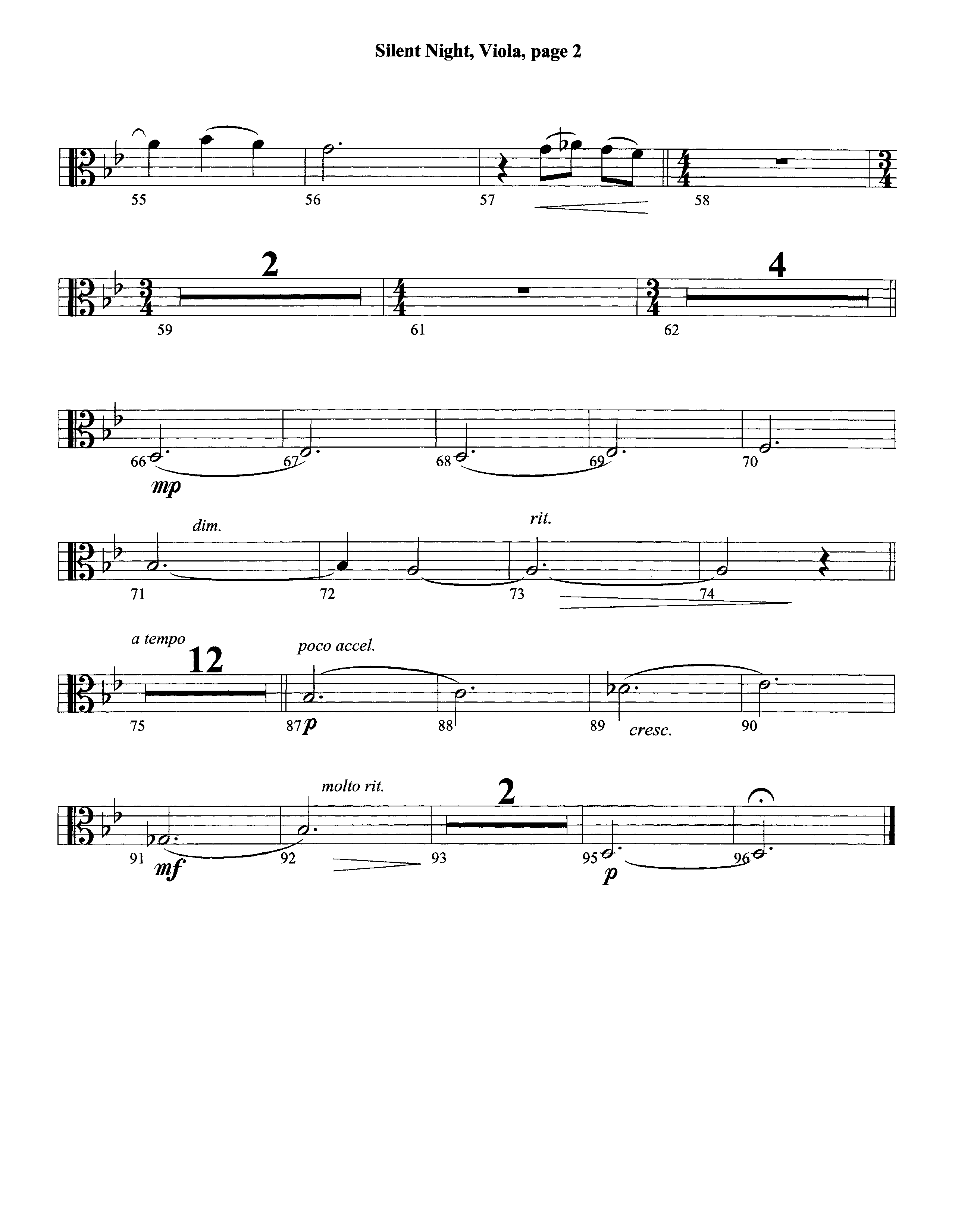 Silent Night (Instrumental) Viola (Lifeway Worship / Arr. David Winkler)