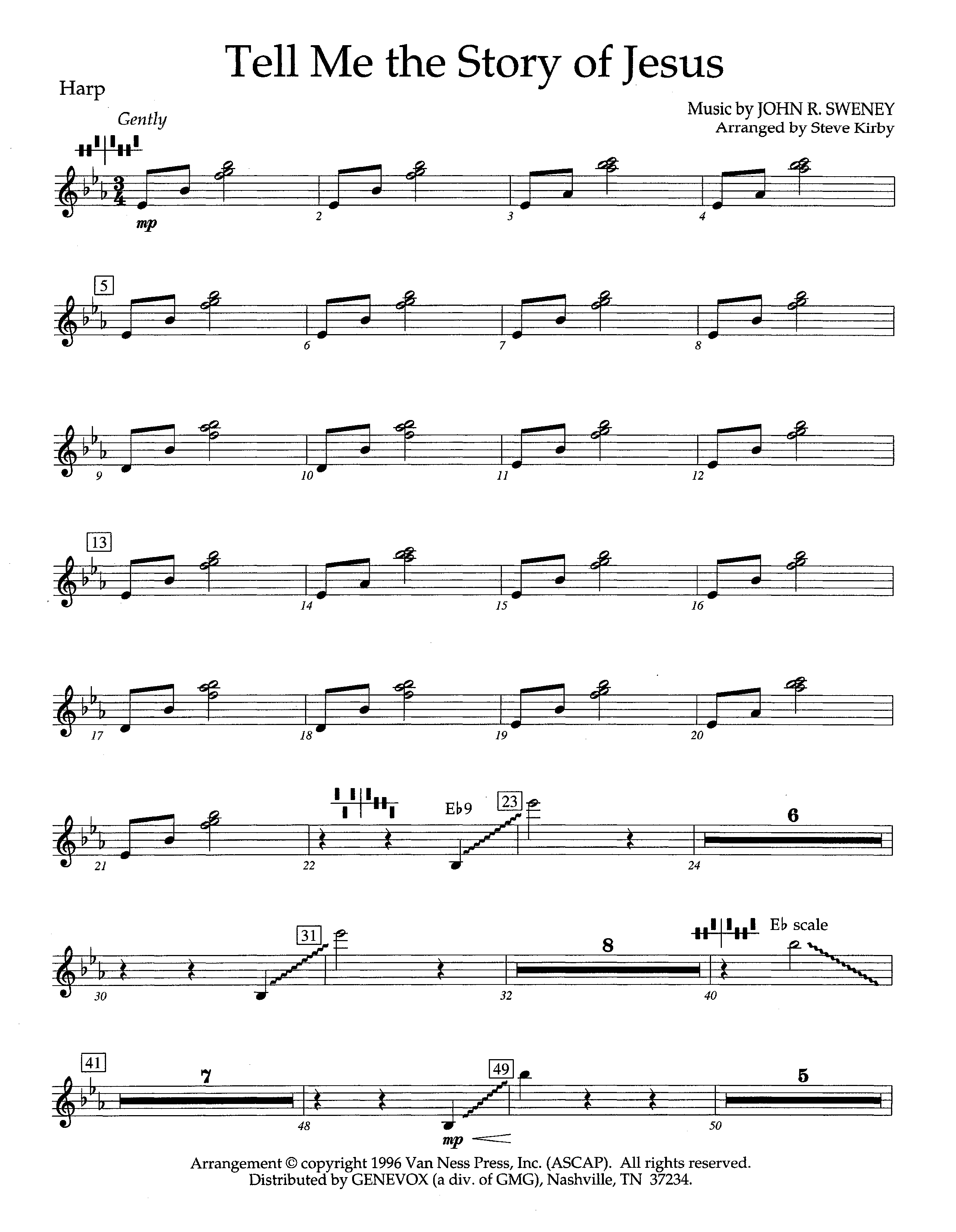 Tell Me The Story Of Jesus (Instrumental) Harp (Lifeway Worship / Arr. Steve Kirby)