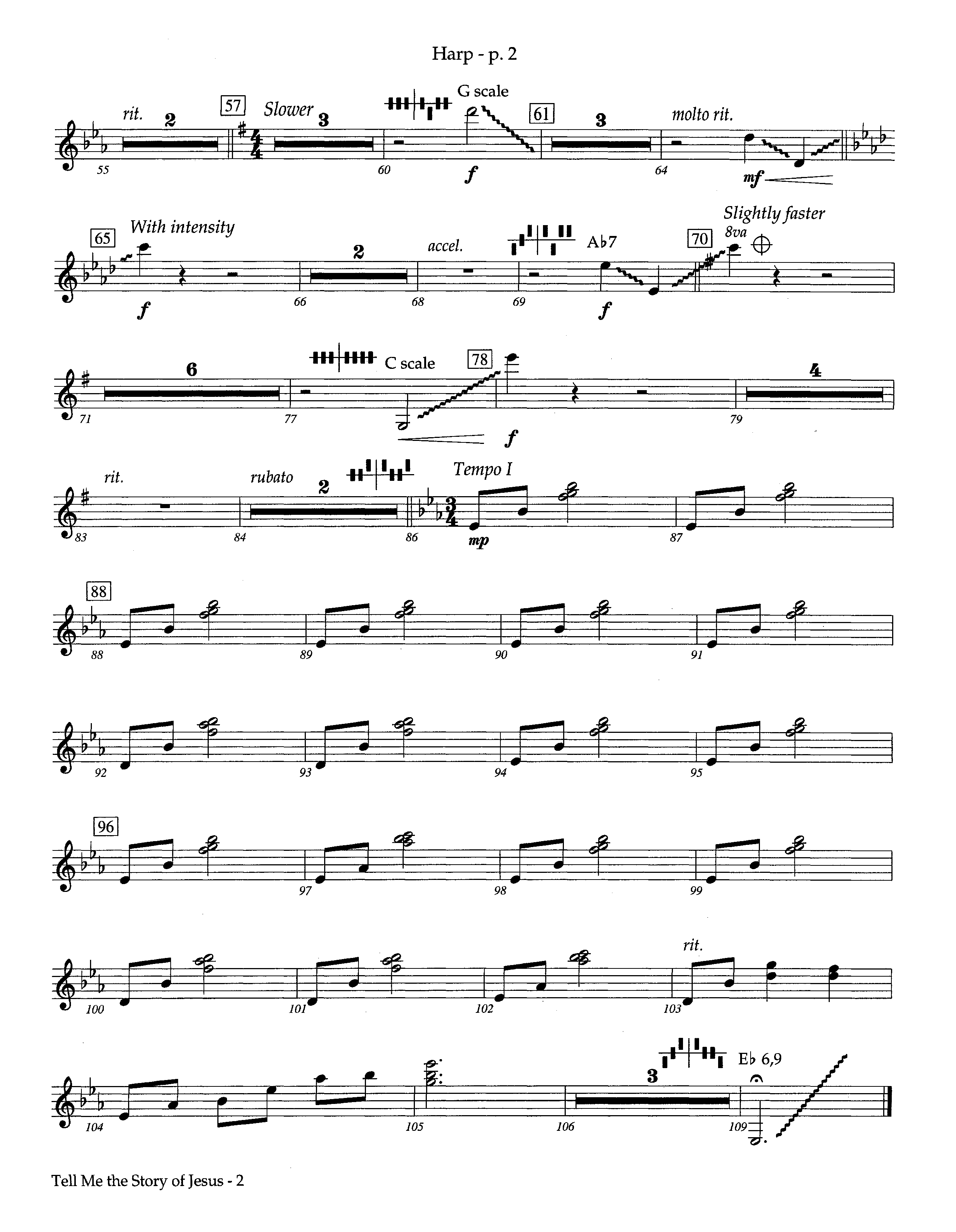 Tell Me The Story Of Jesus (Instrumental) Harp (Lifeway Worship / Arr. Steve Kirby)