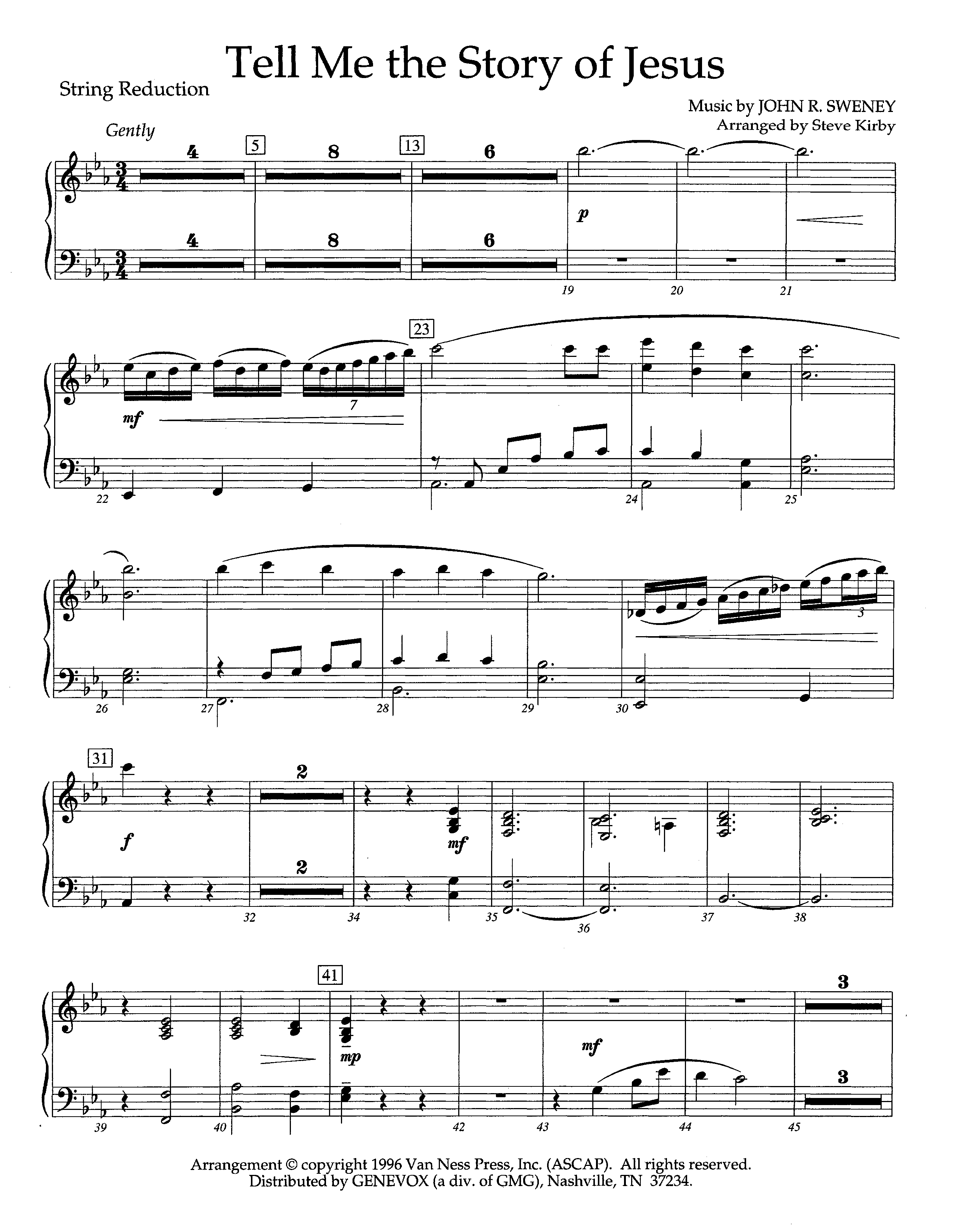 Tell Me The Story Of Jesus (Instrumental) String Reduction (Lifeway Worship / Arr. Steve Kirby)