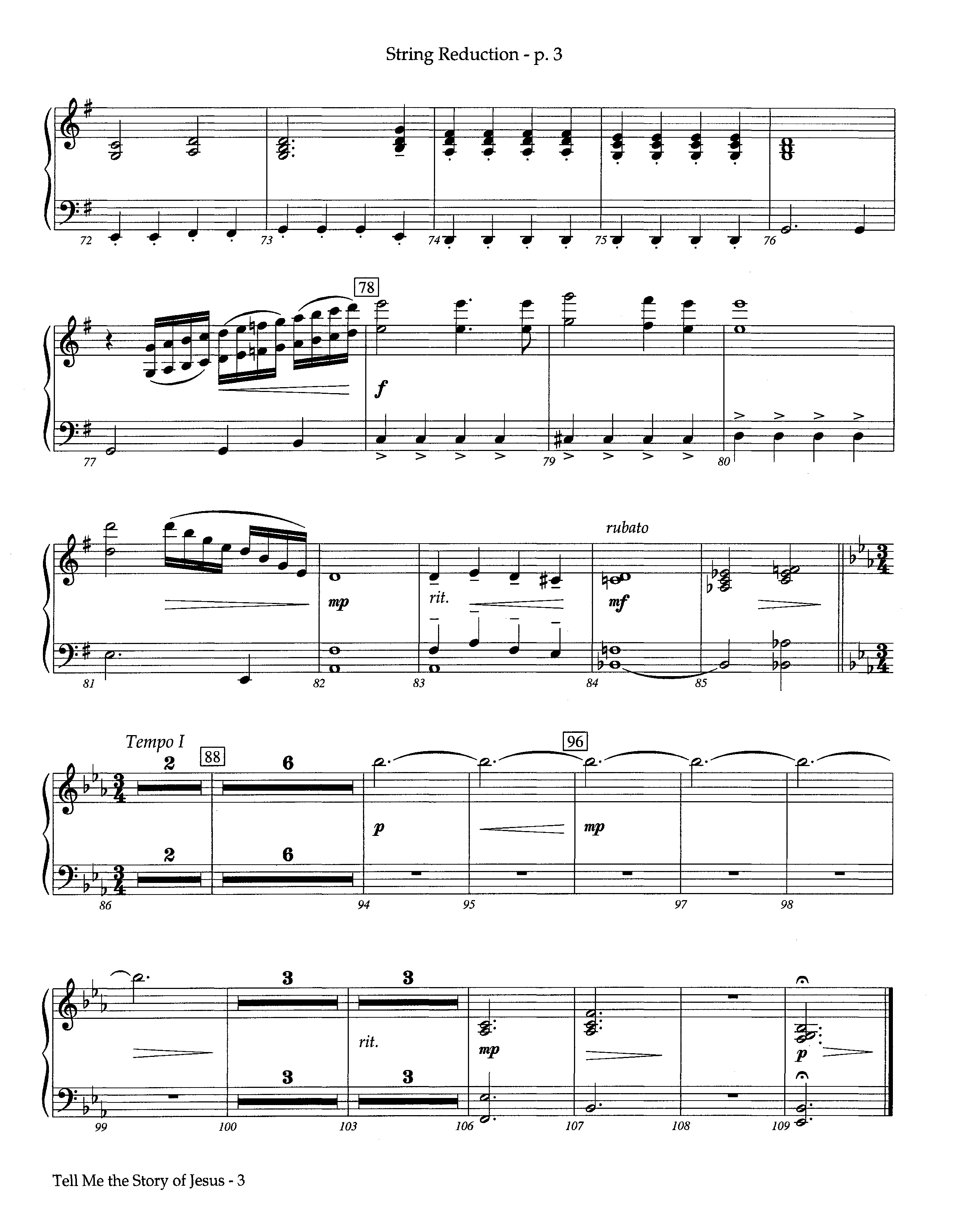 Tell Me The Story Of Jesus (Instrumental) String Reduction (Lifeway Worship / Arr. Steve Kirby)