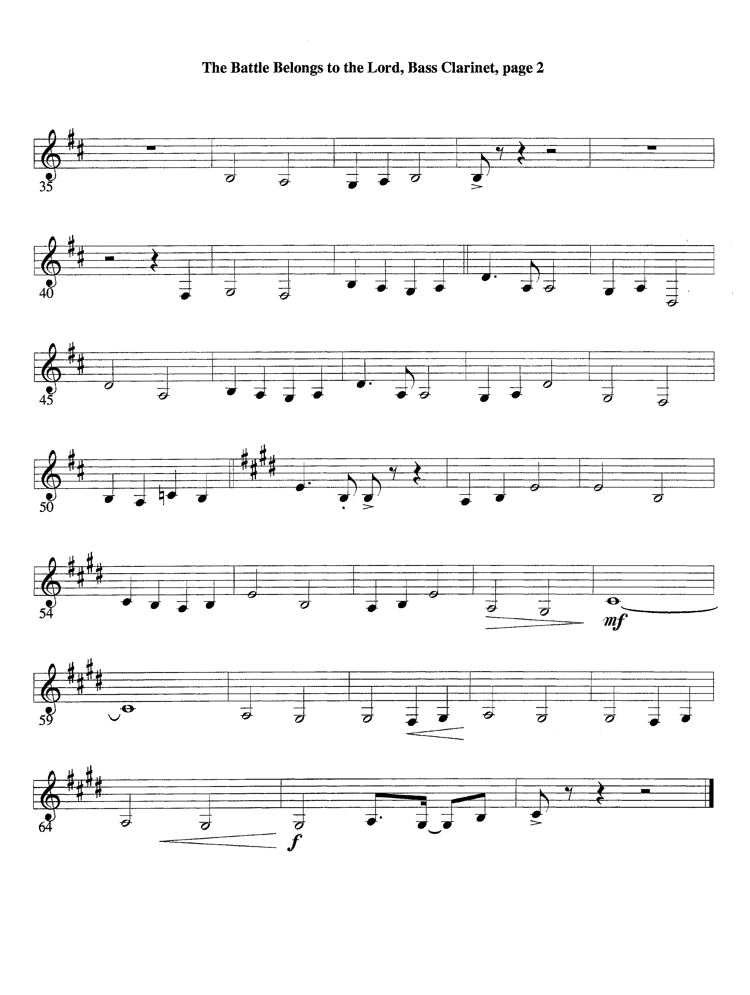 The Battle Belongs To The Lord (Instrumental) Bass Clarinet (Lifeway Worship / Arr. Tom Payne)