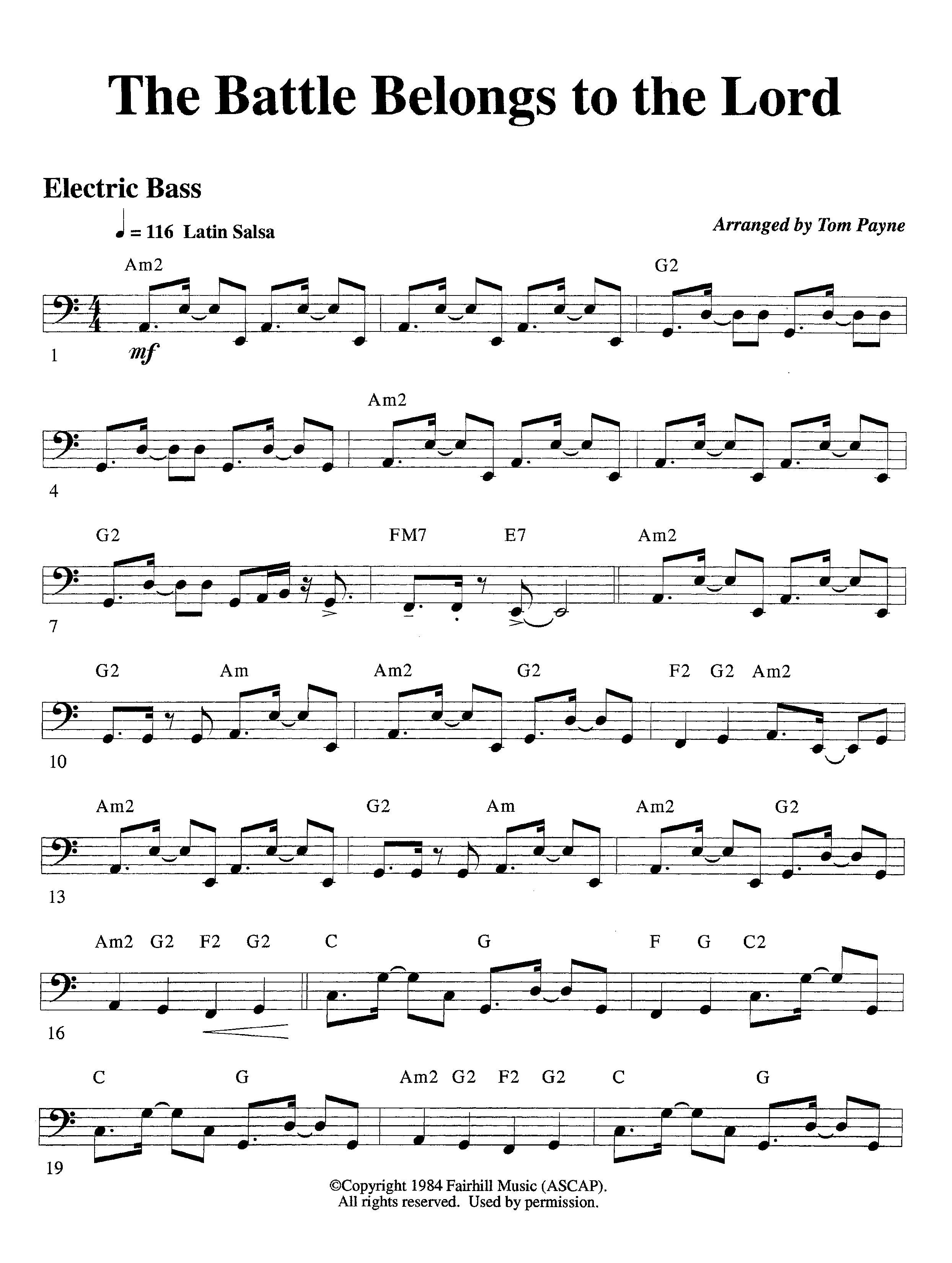 The Battle Belongs To The Lord (Instrumental) Bass Guitar (Lifeway Worship / Arr. Tom Payne)