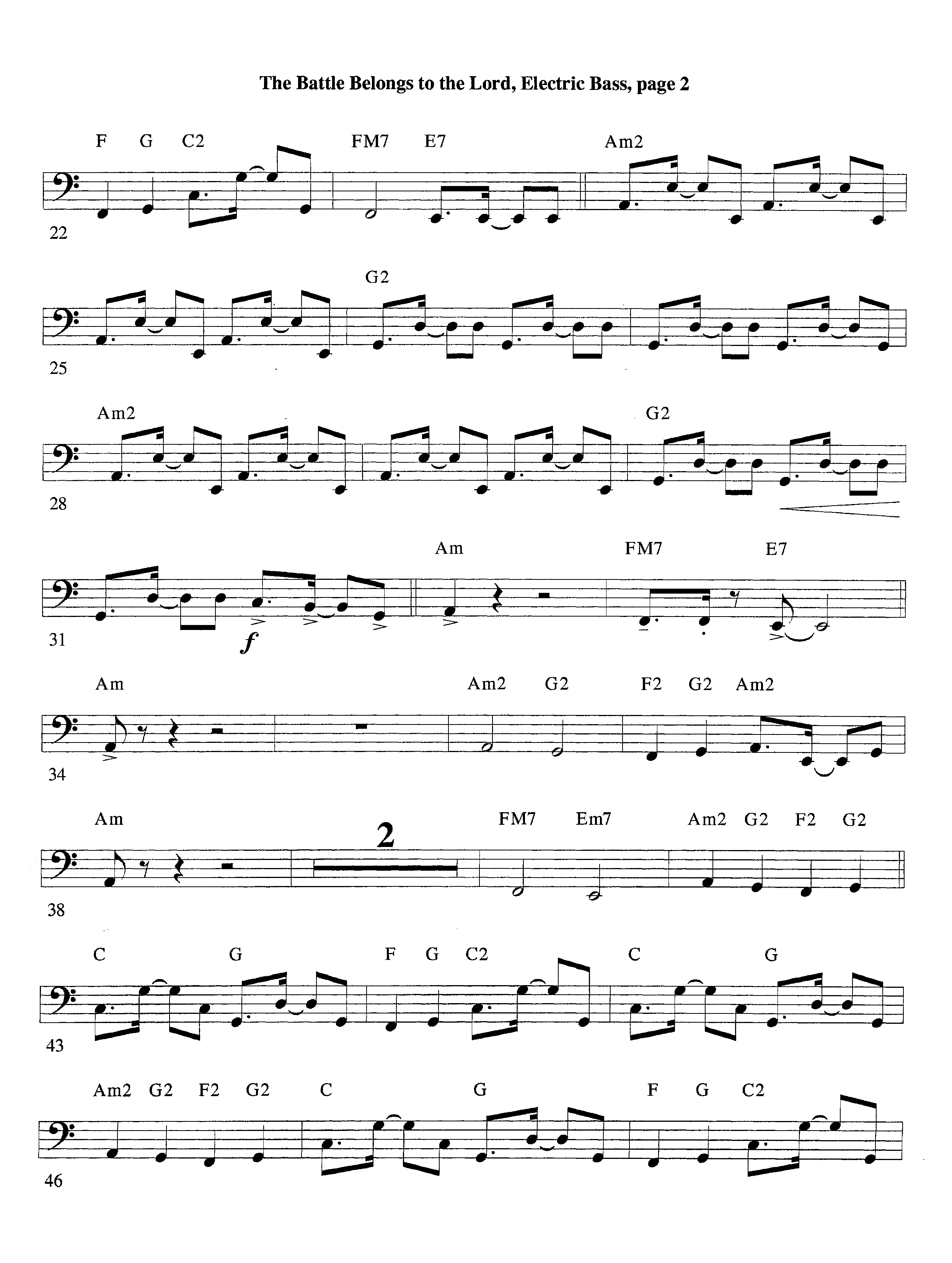 The Battle Belongs To The Lord (Instrumental) Bass Guitar (Lifeway Worship / Arr. Tom Payne)