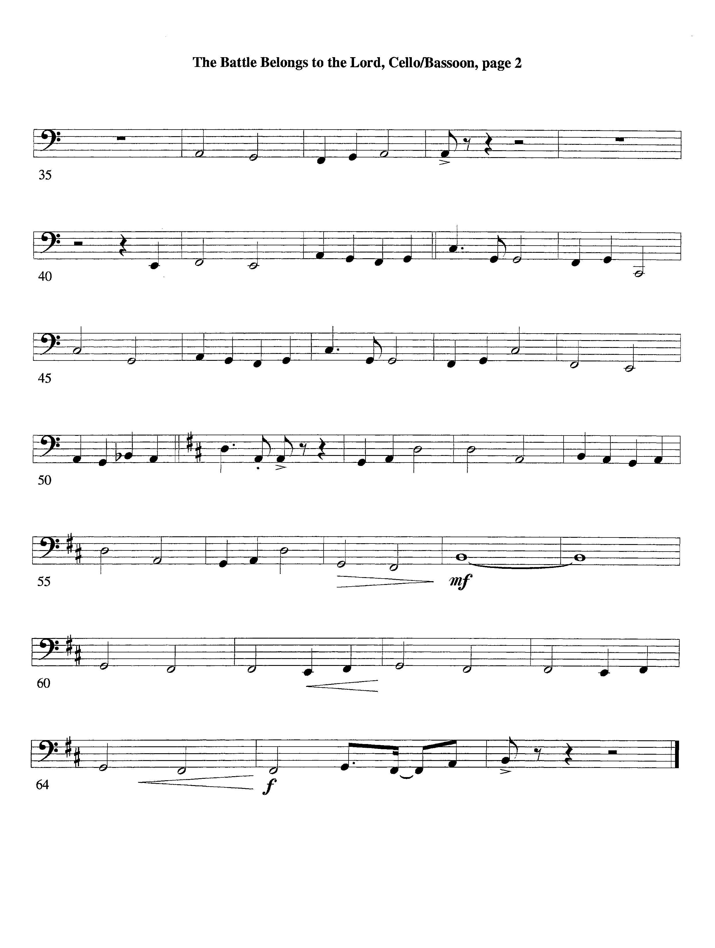 The Battle Belongs To The Lord (Instrumental) Cello (Lifeway Worship / Arr. Tom Payne)